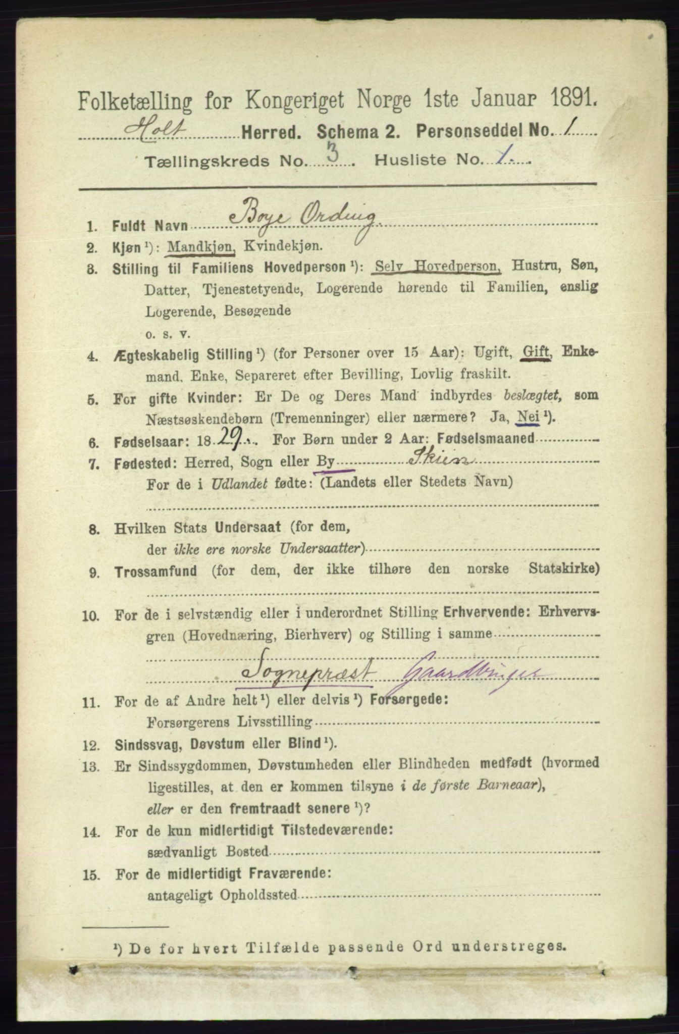 RA, 1891 census for 0914 Holt, 1891, p. 1036