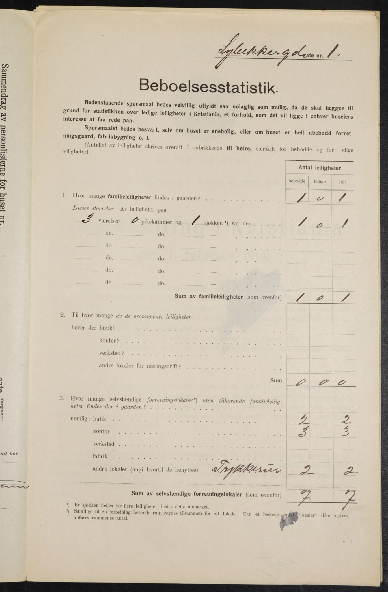 OBA, Municipal Census 1914 for Kristiania, 1914, p. 58361