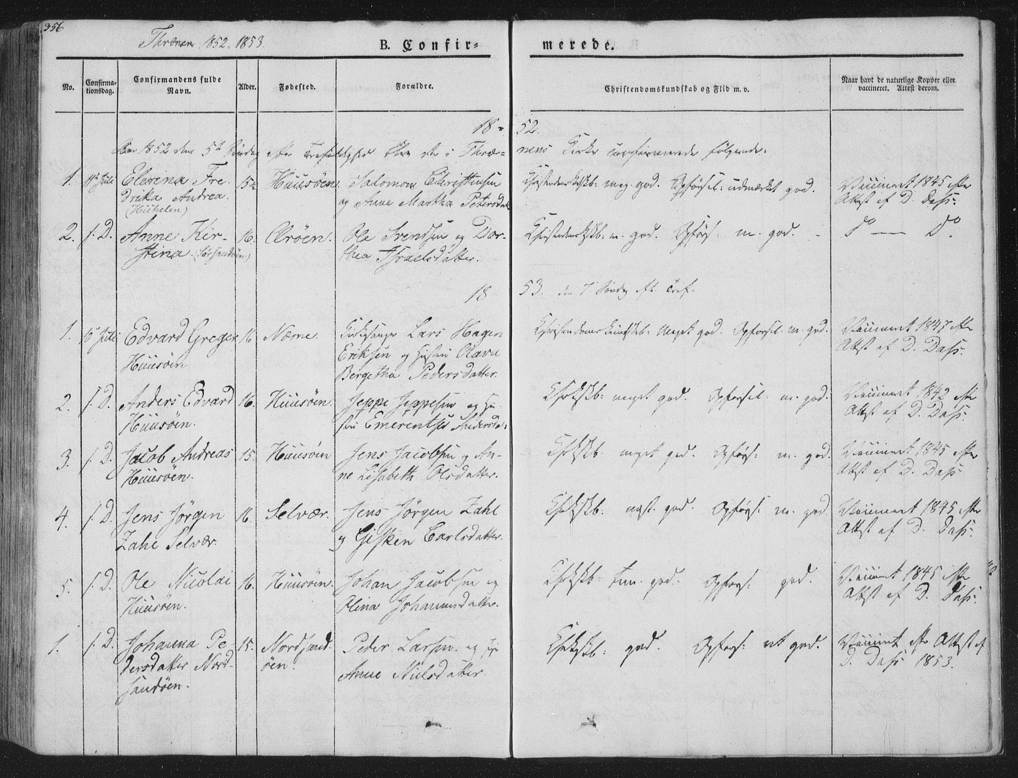 Ministerialprotokoller, klokkerbøker og fødselsregistre - Nordland, SAT/A-1459/839/L0565: Parish register (official) no. 839A02, 1825-1862, p. 356