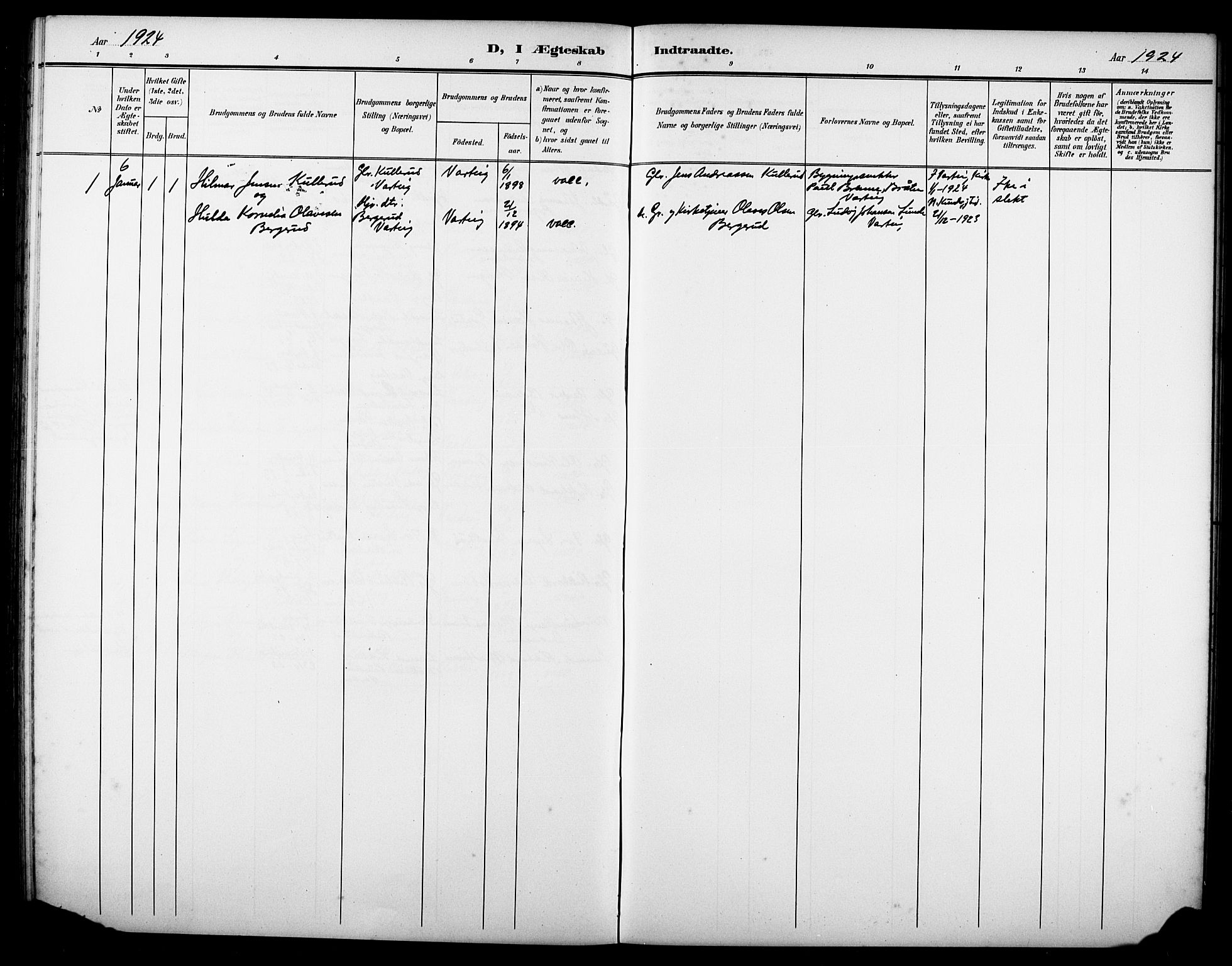 Varteig prestekontor Kirkebøker, AV/SAO-A-10447a/G/Ga/L0001: Parish register (copy) no. 1, 1902-1923