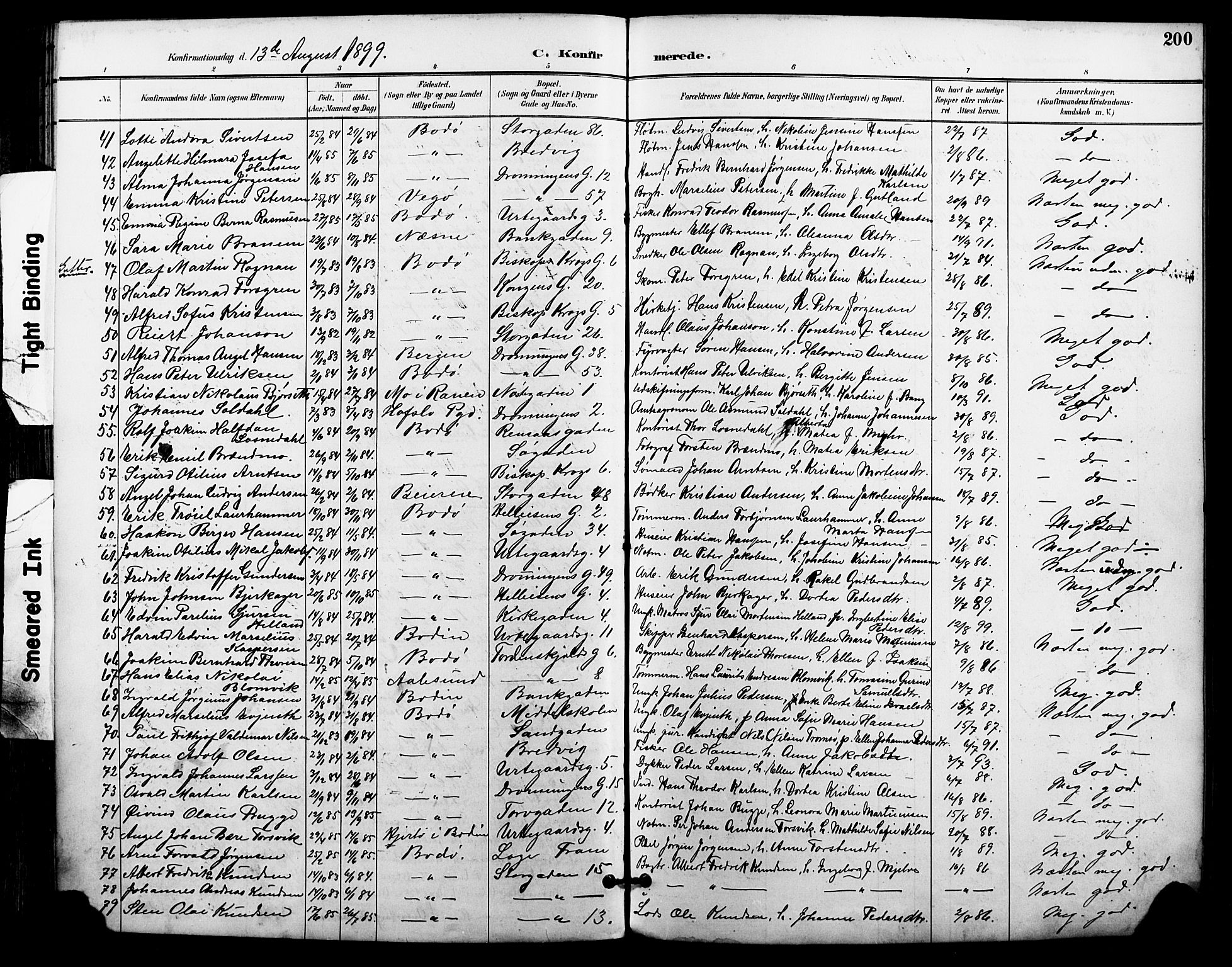 Ministerialprotokoller, klokkerbøker og fødselsregistre - Nordland, AV/SAT-A-1459/801/L0010: Parish register (official) no. 801A10, 1888-1899, p. 200