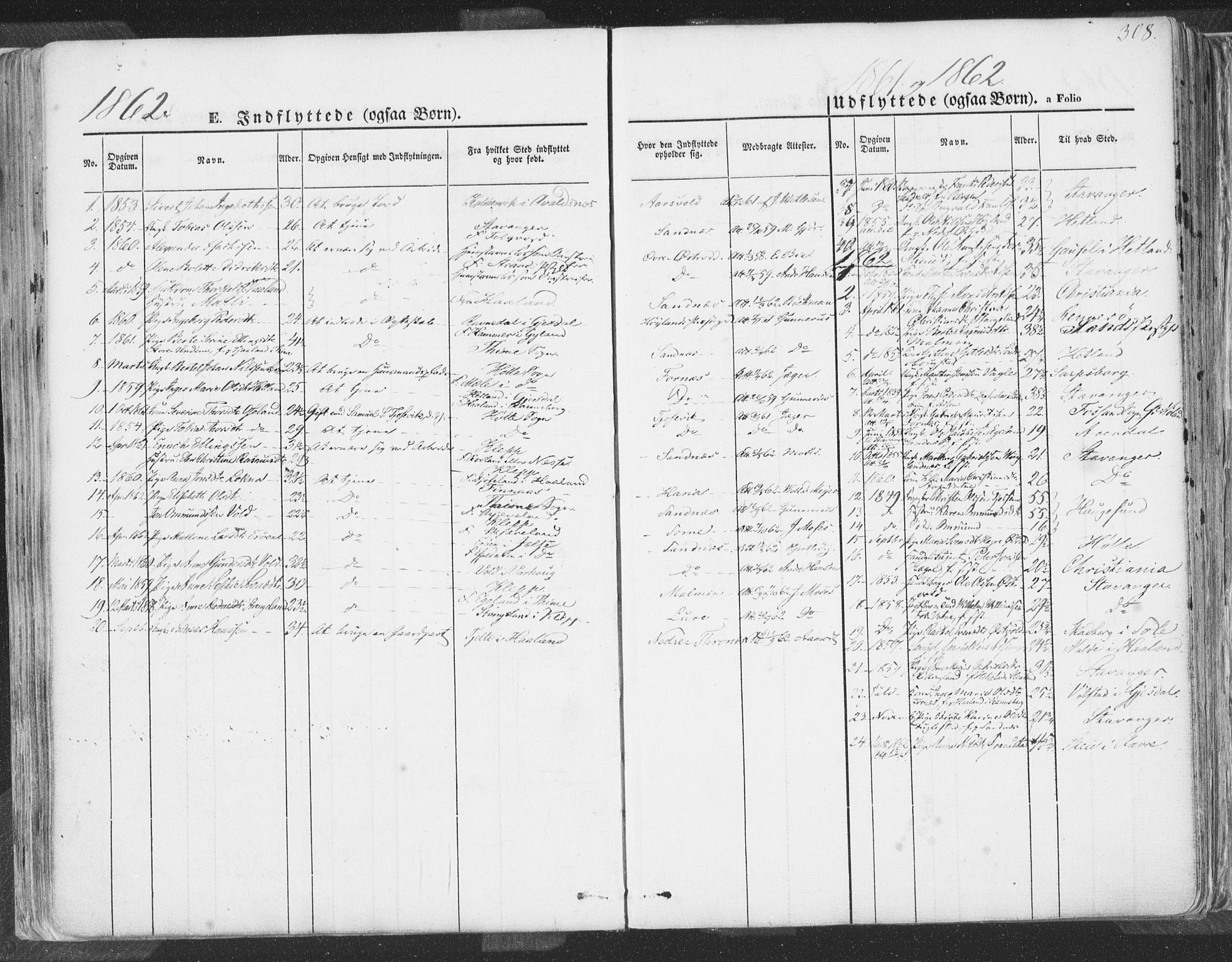 Høyland sokneprestkontor, SAST/A-101799/001/30BA/L0009: Parish register (official) no. A 9.2, 1857-1877, p. 308