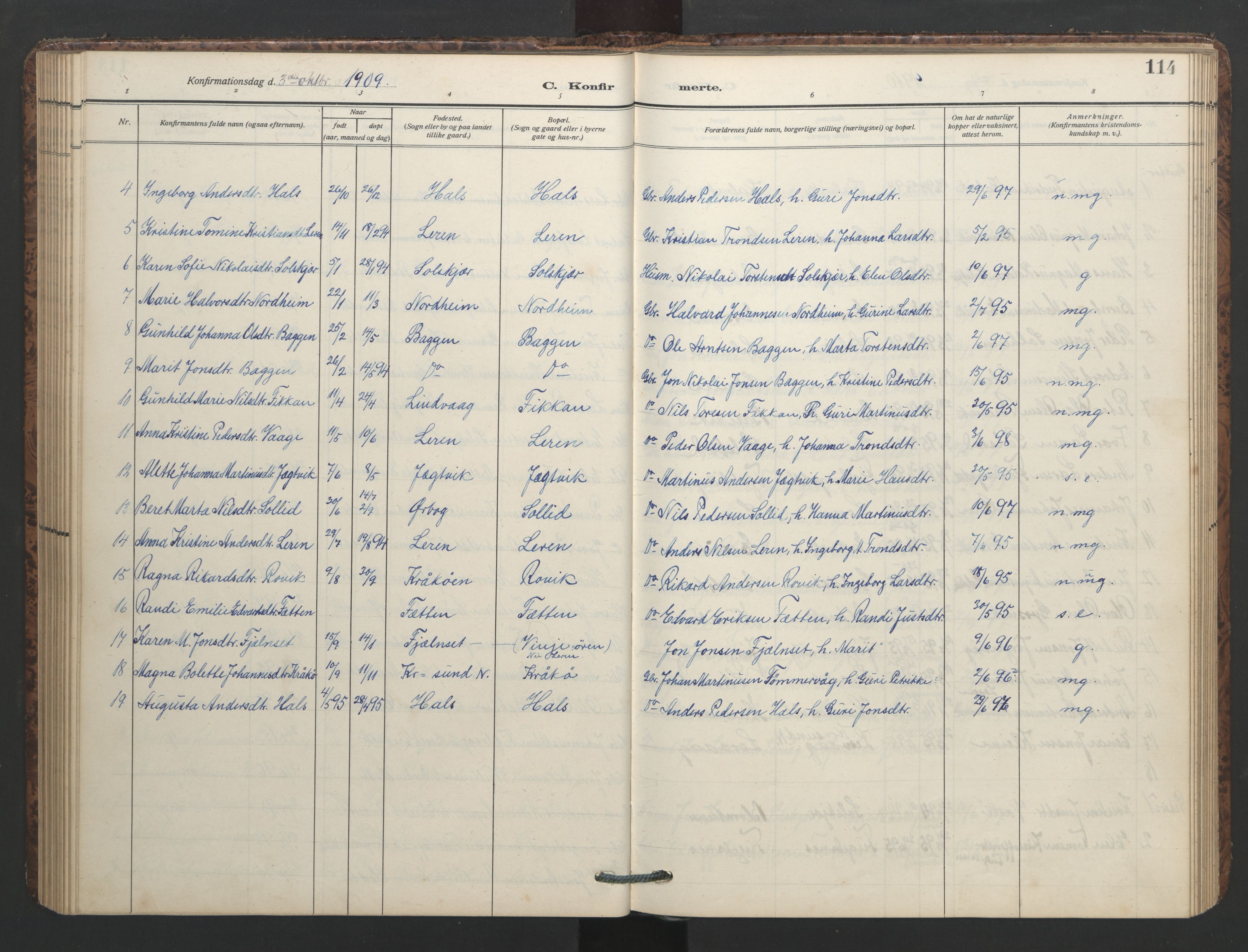 Ministerialprotokoller, klokkerbøker og fødselsregistre - Møre og Romsdal, AV/SAT-A-1454/577/L0897: Parish register (copy) no. 577C01, 1909-1946, p. 114