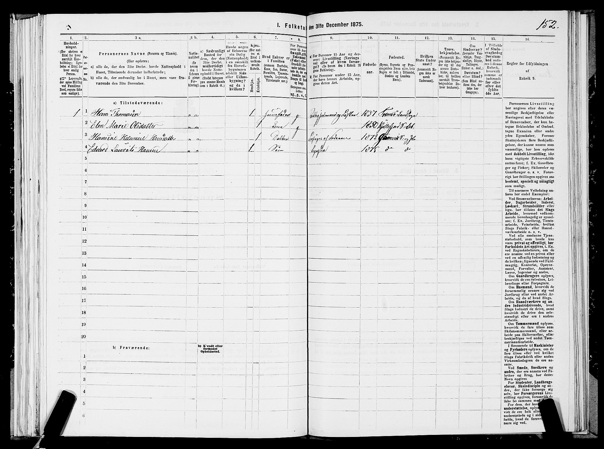 SATØ, 1875 census for 2025P Tana, 1875, p. 3152