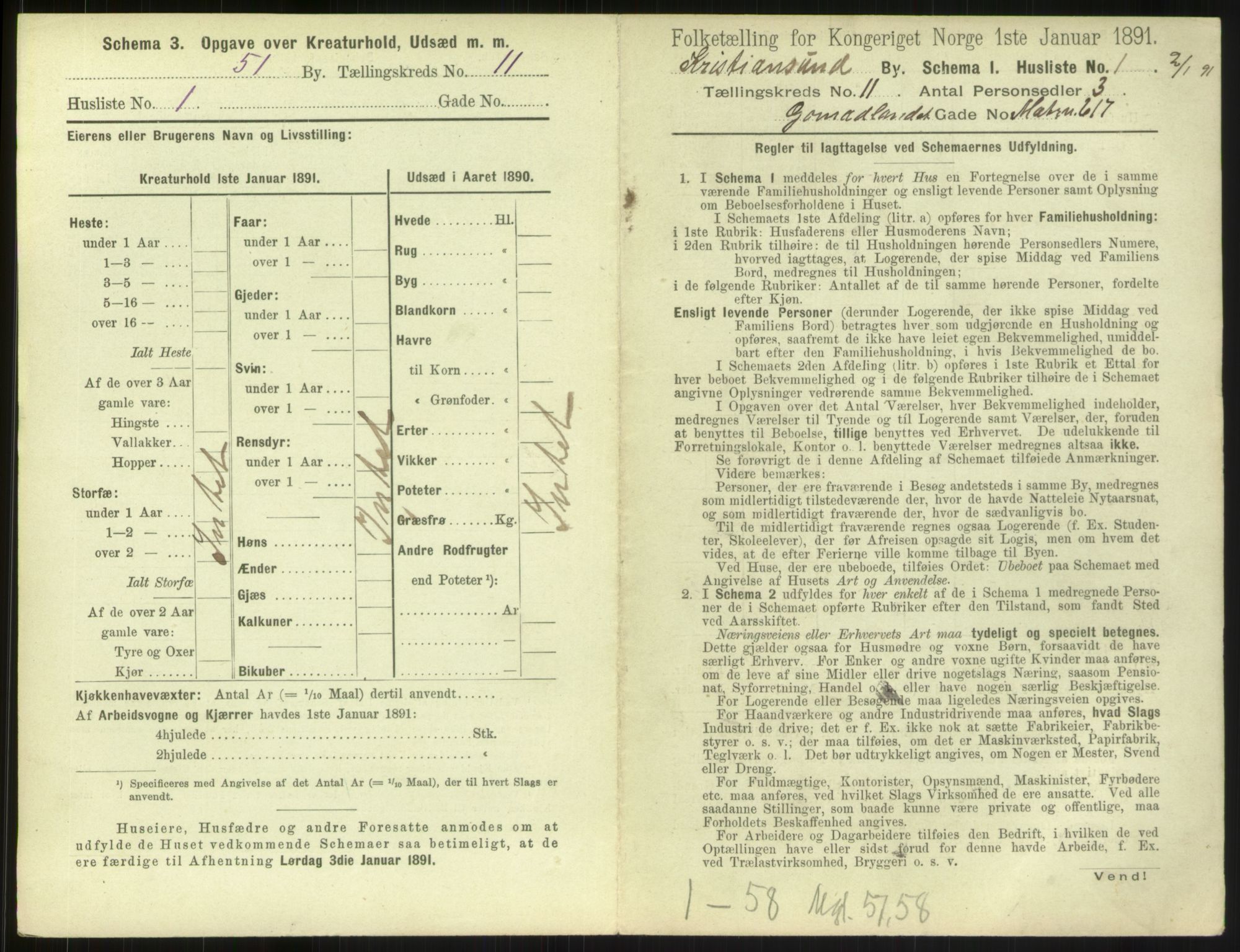 RA, 1891 census for 1503 Kristiansund, 1891, p. 1138