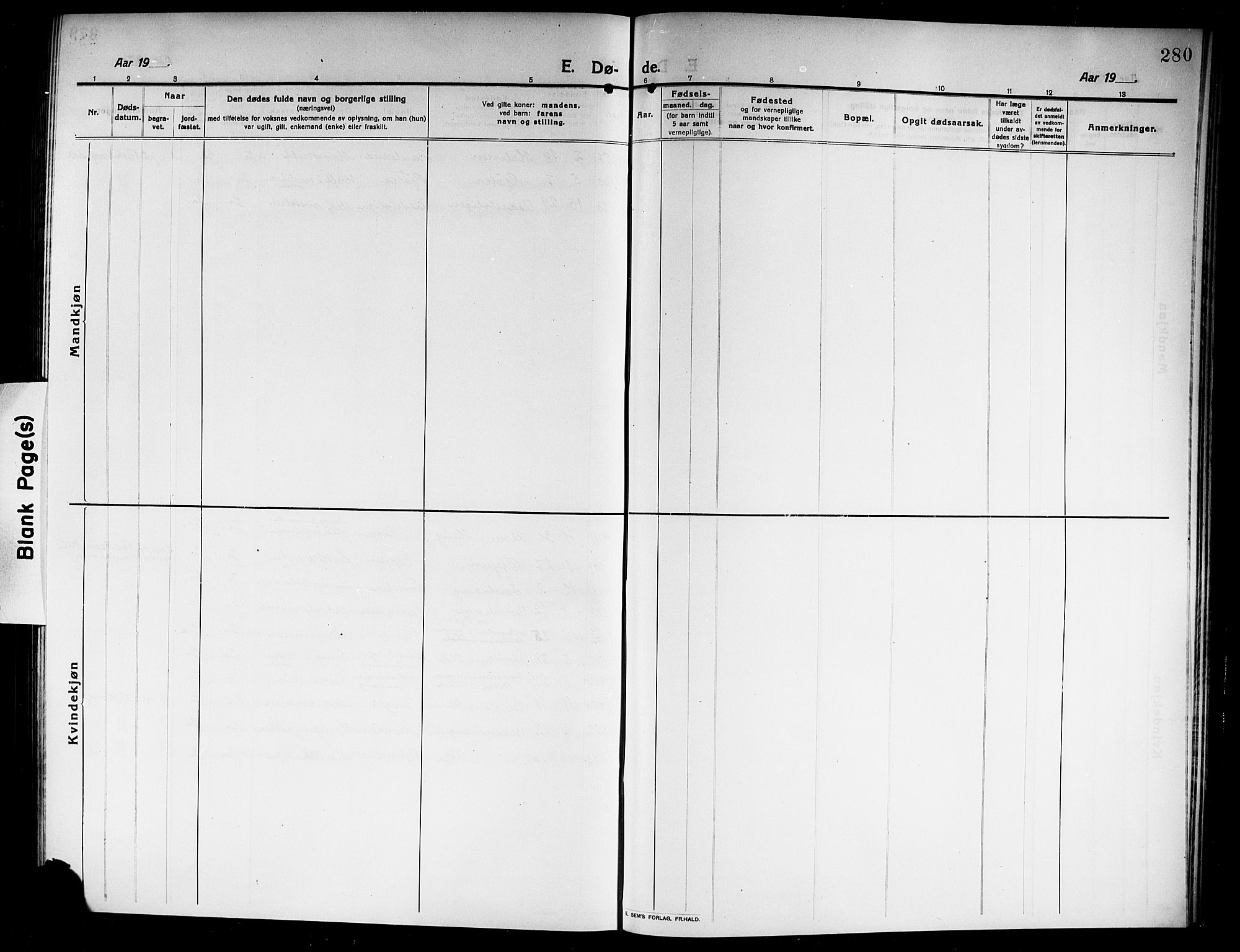 Norderhov kirkebøker, AV/SAKO-A-237/G/Ga/L0009: Parish register (copy) no. I 9, 1913-1920, p. 280