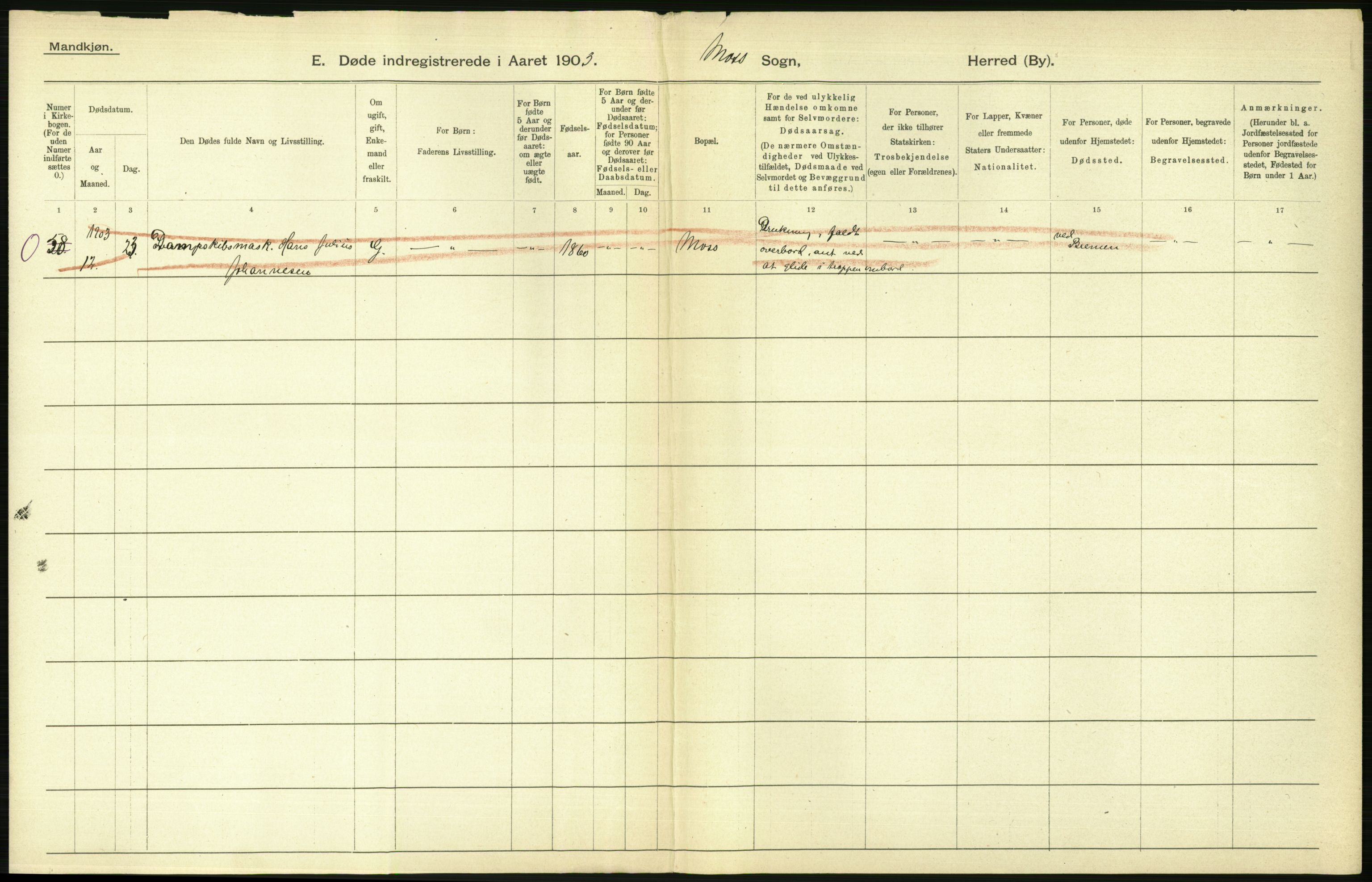 Statistisk sentralbyrå, Sosiodemografiske emner, Befolkning, AV/RA-S-2228/D/Df/Dfa/Dfaa/L0001: Smålenenes amt: Fødte, gifte, døde, 1903, p. 848