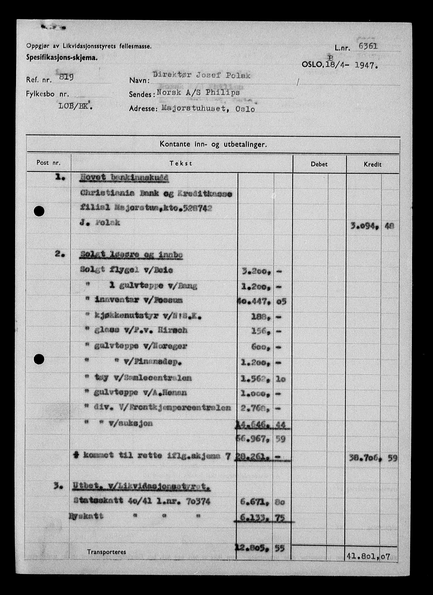 Justisdepartementet, Tilbakeføringskontoret for inndratte formuer, AV/RA-S-1564/H/Hc/Hcc/L0970: --, 1945-1947, p. 241