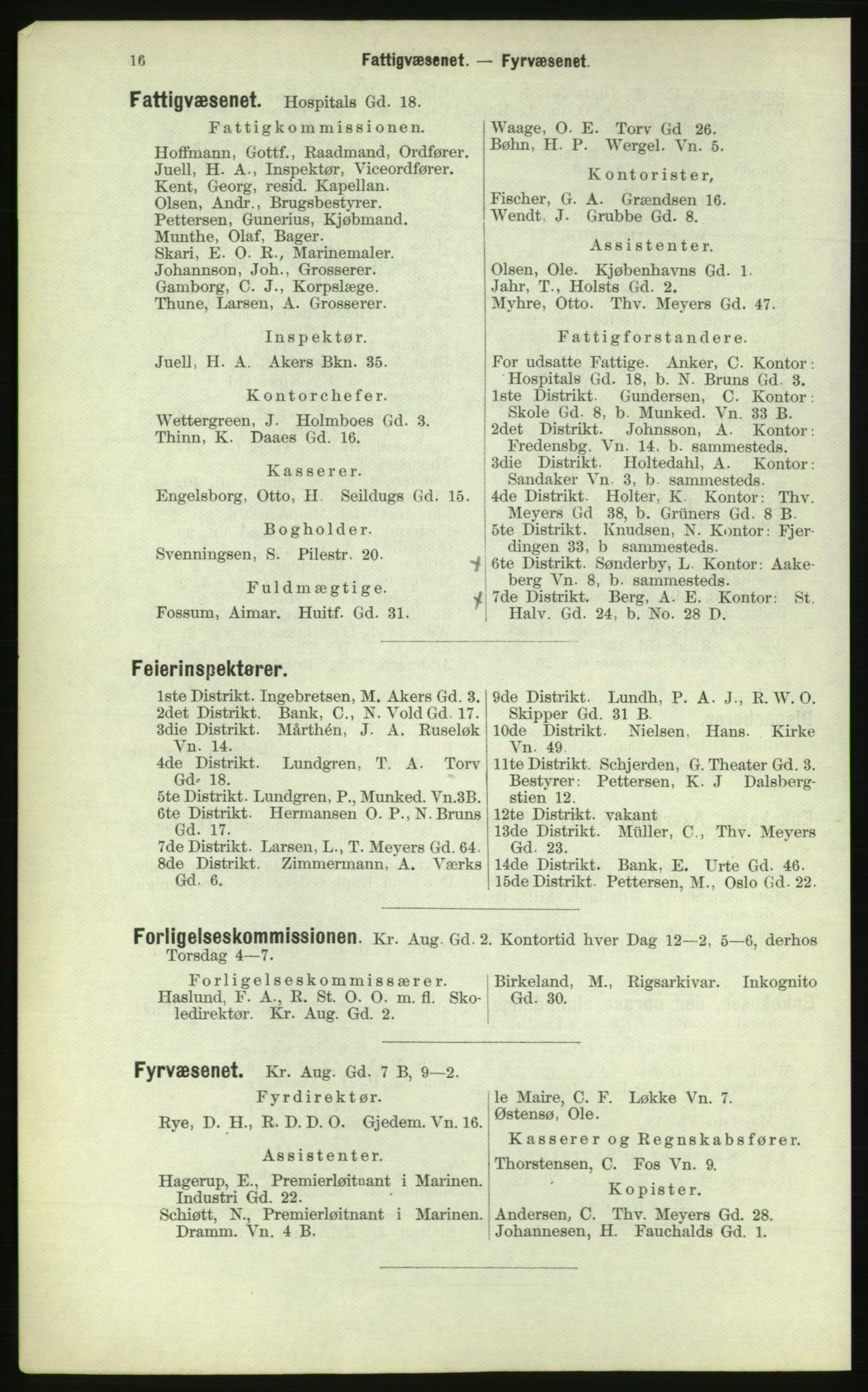 Kristiania/Oslo adressebok, PUBL/-, 1884, p. 16