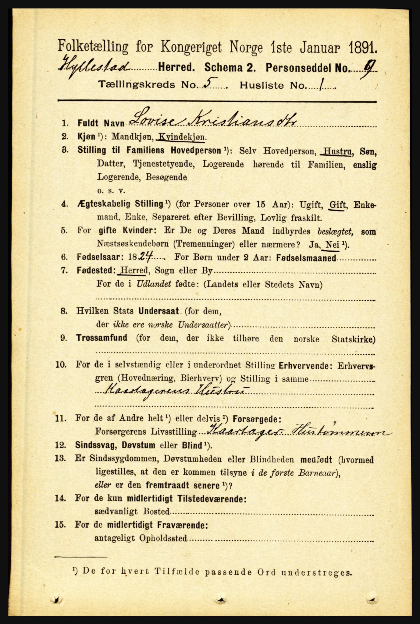 RA, 1891 census for 1413 Hyllestad, 1891, p. 818