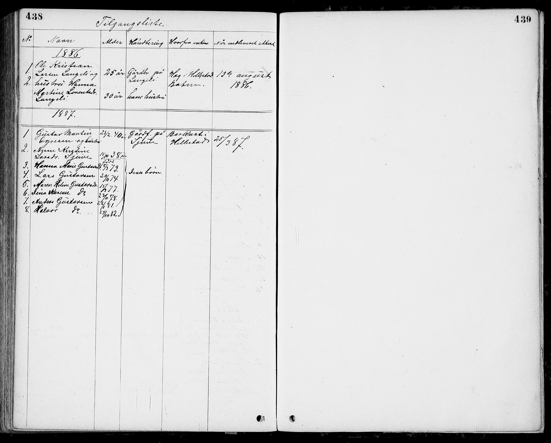 Ramnes kirkebøker, AV/SAKO-A-314/G/Gb/L0001: Parish register (copy) no. II 1, 1869-1904, p. 438-439