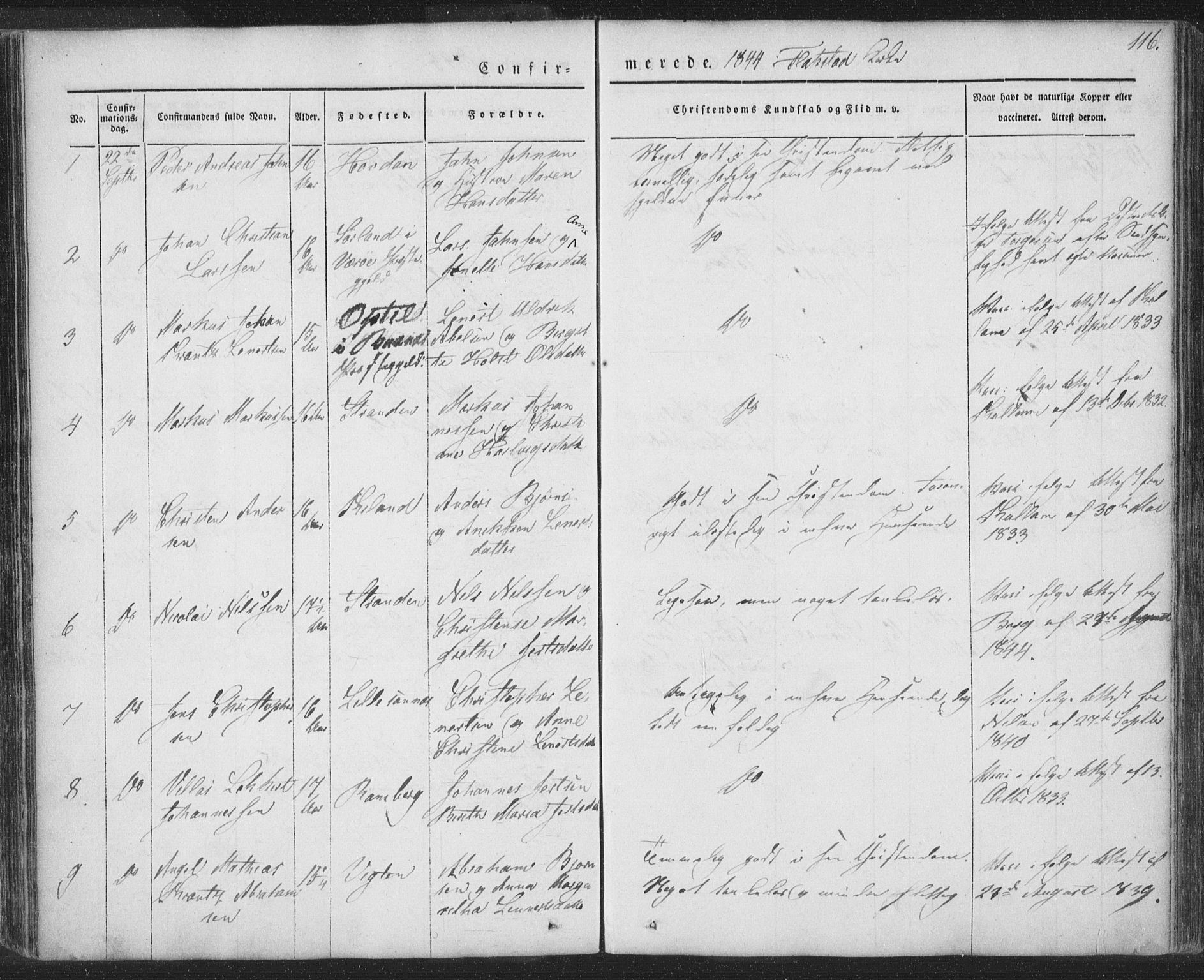 Ministerialprotokoller, klokkerbøker og fødselsregistre - Nordland, SAT/A-1459/885/L1202: Parish register (official) no. 885A03, 1838-1859, p. 116