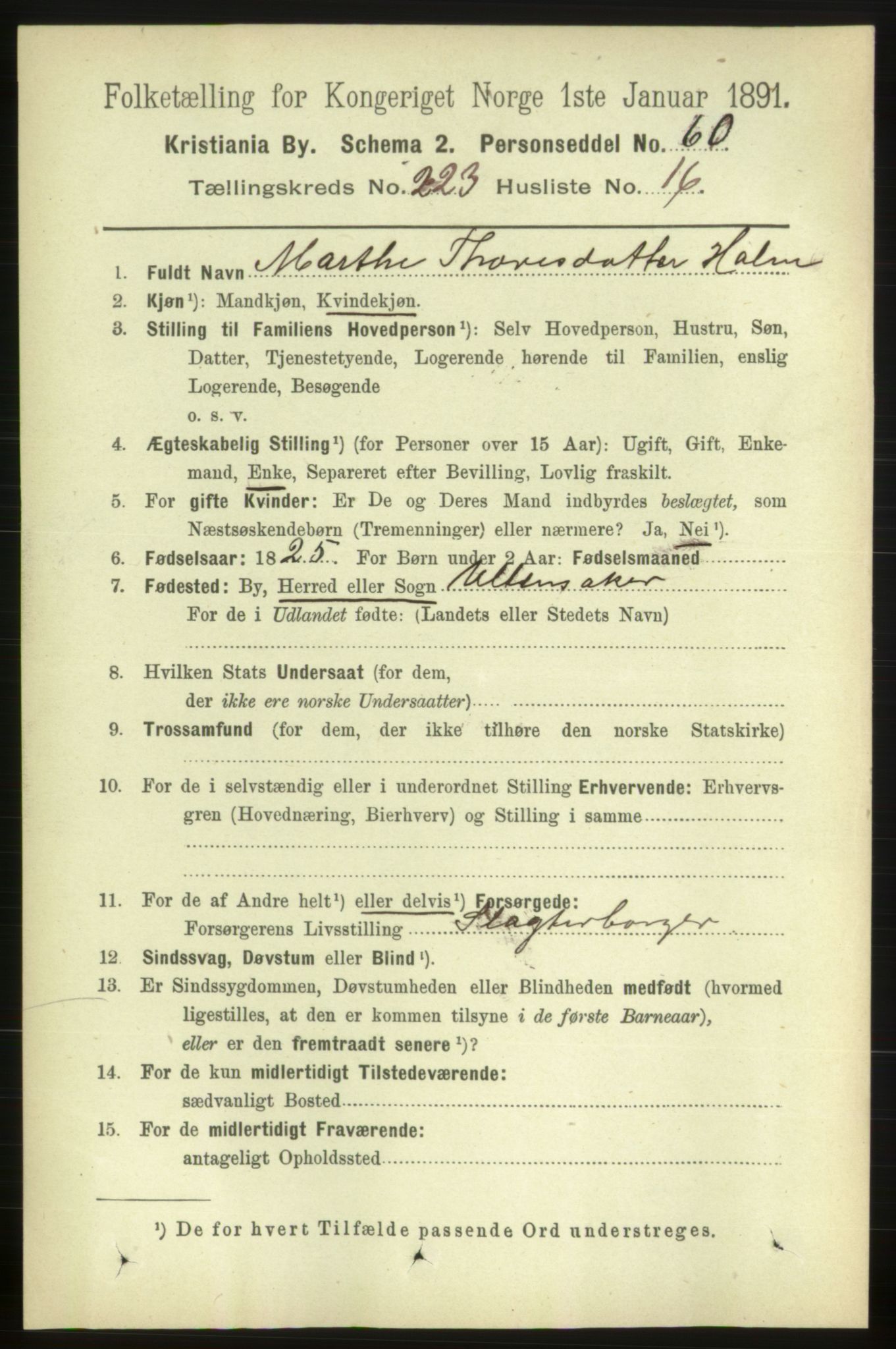 RA, 1891 census for 0301 Kristiania, 1891, p. 134899