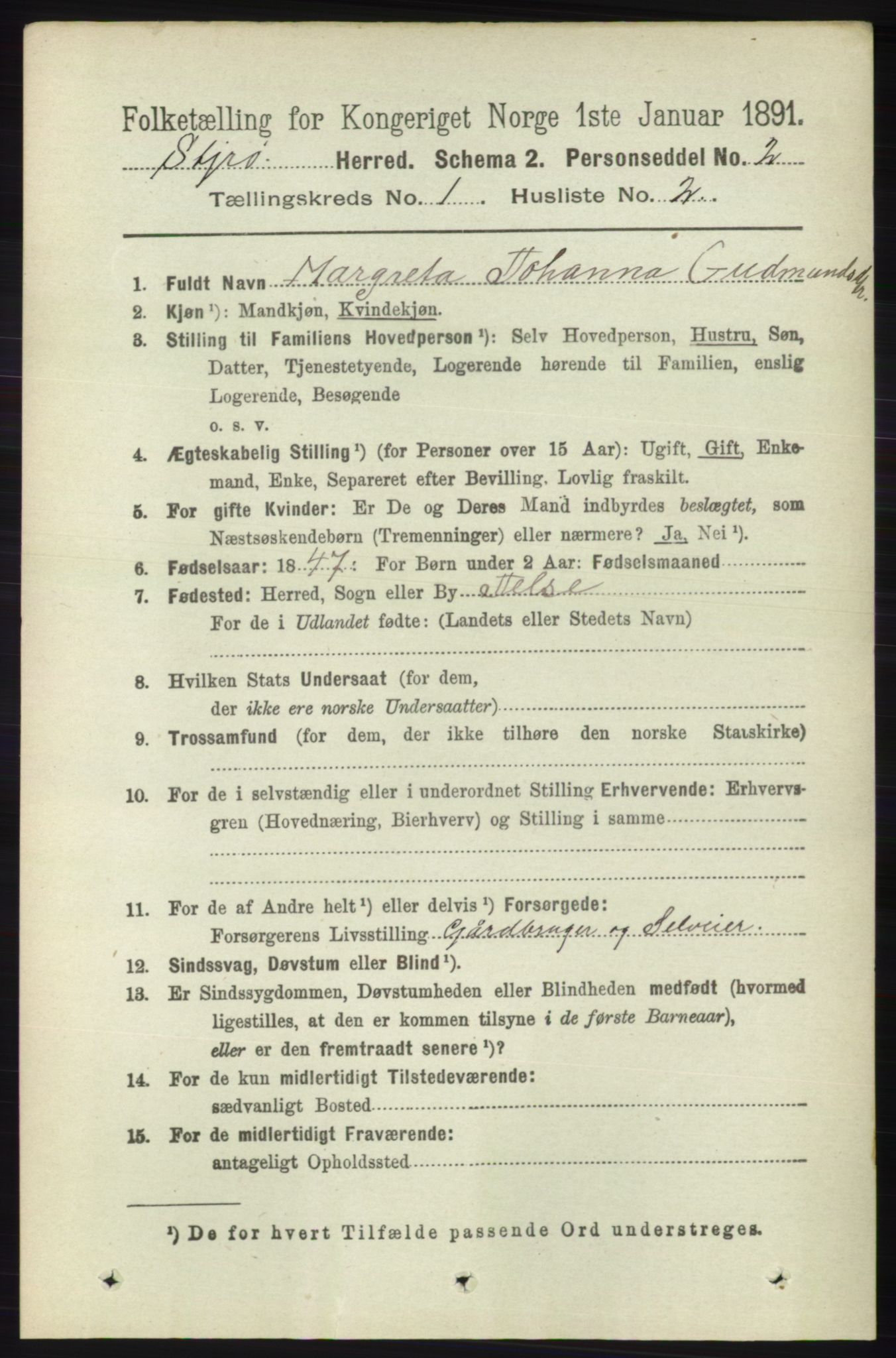 RA, 1891 census for 1140 Sjernarøy, 1891, p. 60