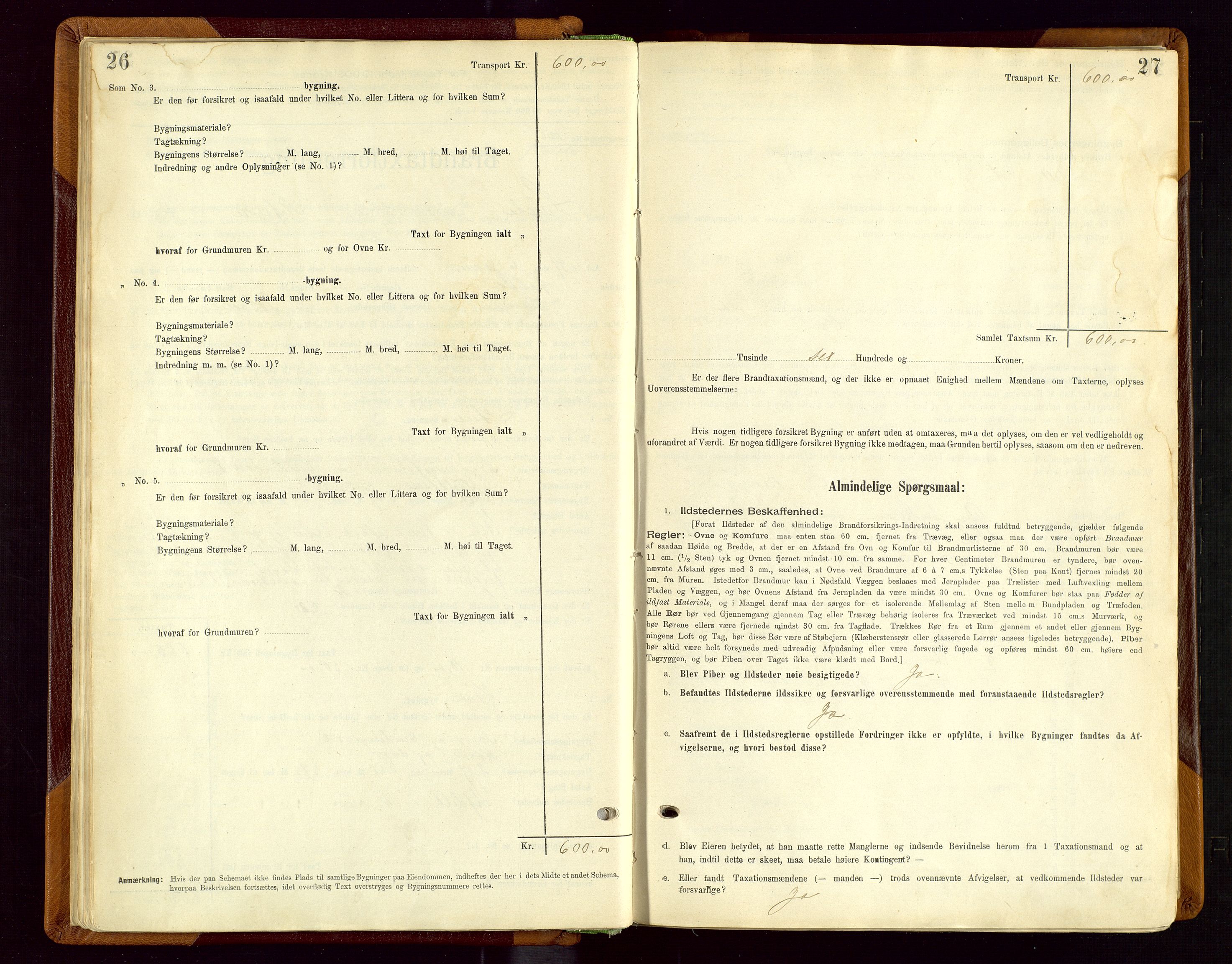 Sauda lensmannskontor, AV/SAST-A-100177/Gob/L0001: Branntakstprotokoll - skjematakst, 1894-1914, p. 26-27