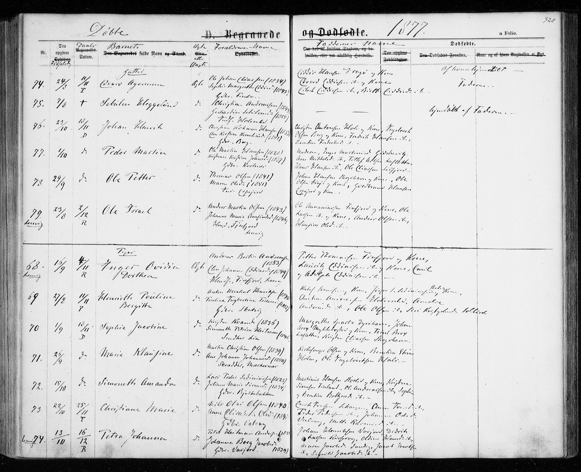 Tranøy sokneprestkontor, AV/SATØ-S-1313/I/Ia/Iaa/L0008kirke: Parish register (official) no. 8, 1867-1877, p. 320