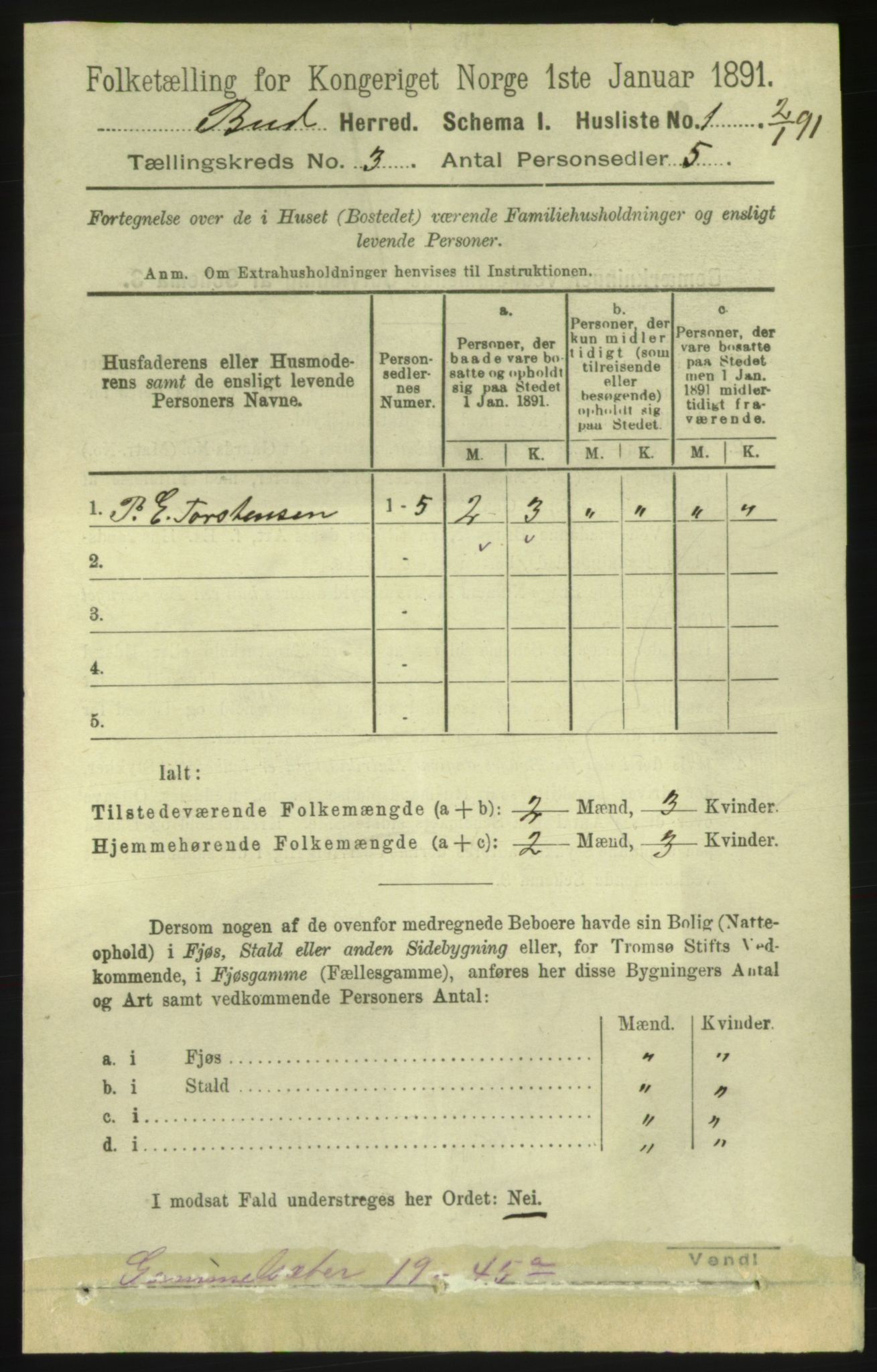 RA, 1891 census for 1549 Bud, 1891, p. 1385