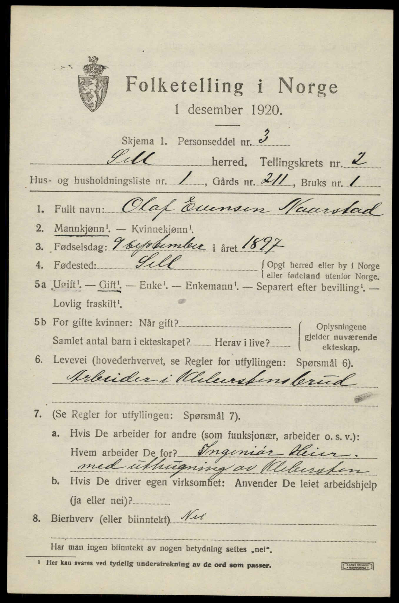 SAH, 1920 census for Sel, 1920, p. 1498