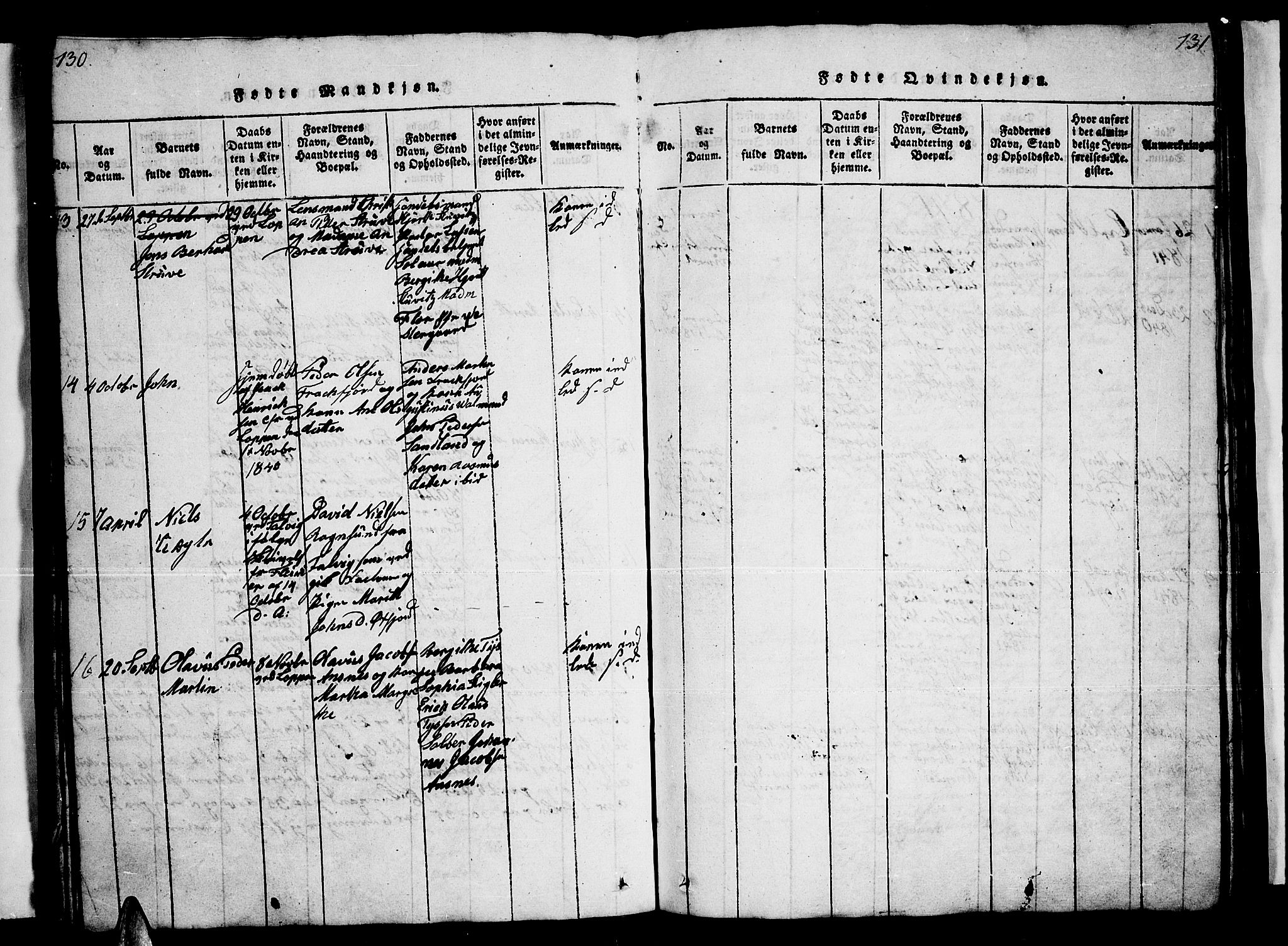 Loppa sokneprestkontor, AV/SATØ-S-1339/H/Hb/L0001klokker: Parish register (copy) no. 1, 1820-1849, p. 130-131