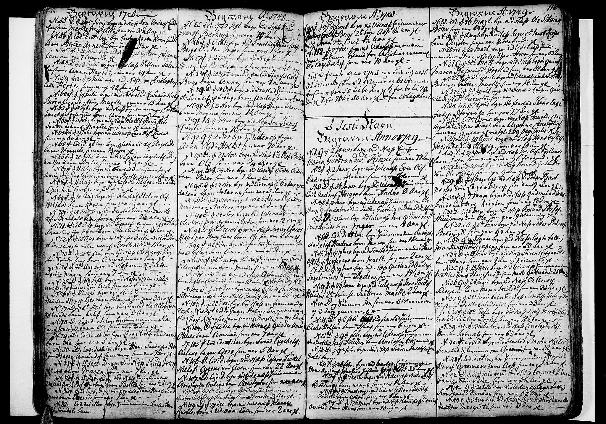 Nes prestekontor Kirkebøker, AV/SAO-A-10410/F/Fa/L0003: Parish register (official) no. I 3, 1734-1781, p. 116