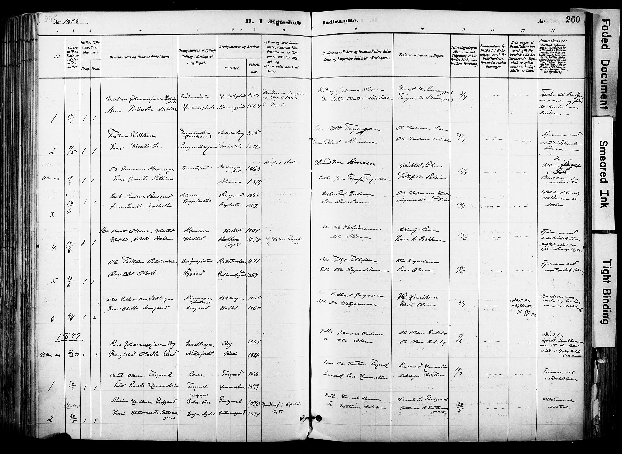 Hol kirkebøker, AV/SAKO-A-227/F/Fa/L0003: Parish register (official) no. I 3, 1887-1918, p. 260