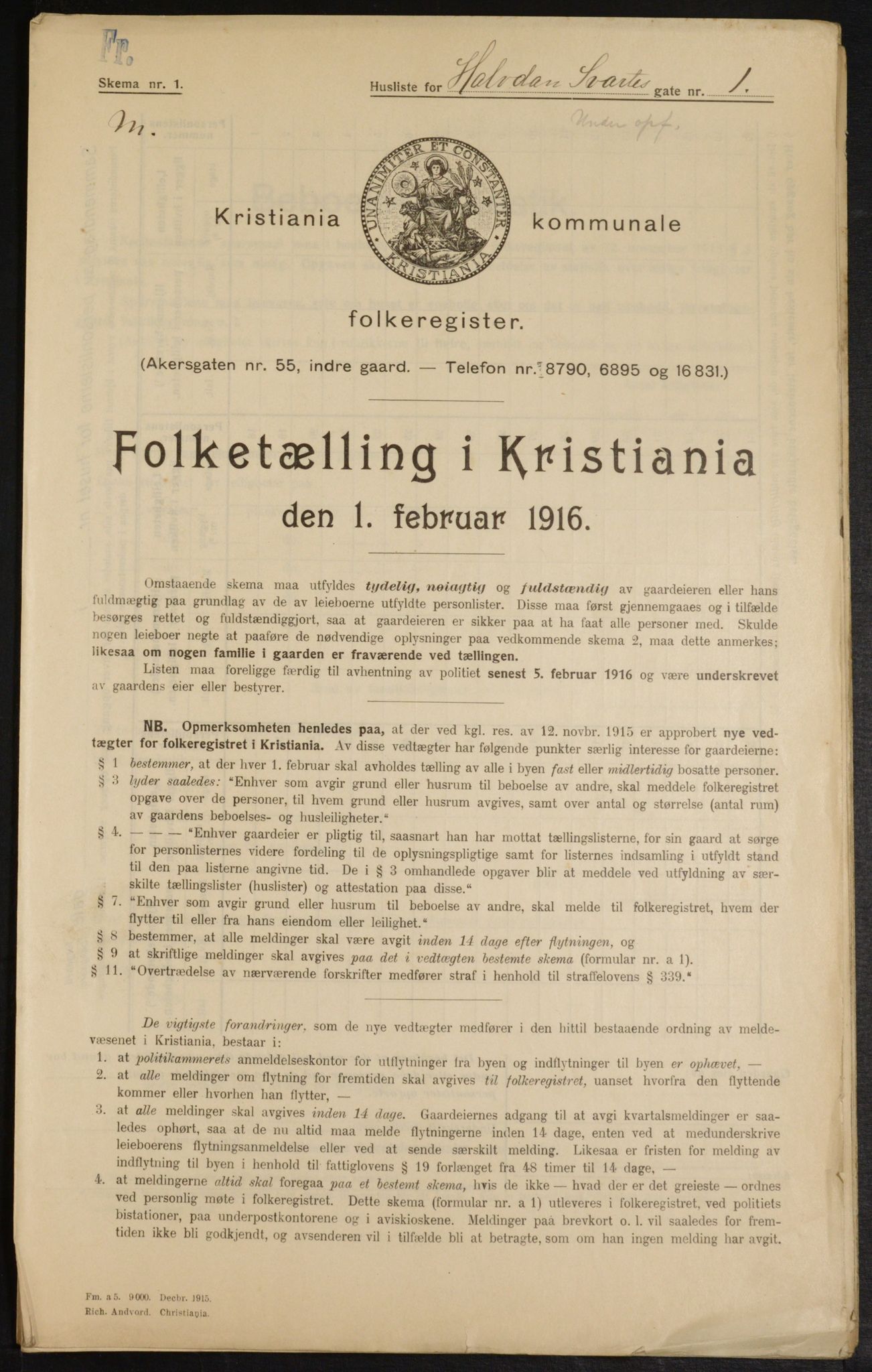 OBA, Municipal Census 1916 for Kristiania, 1916, p. 34699