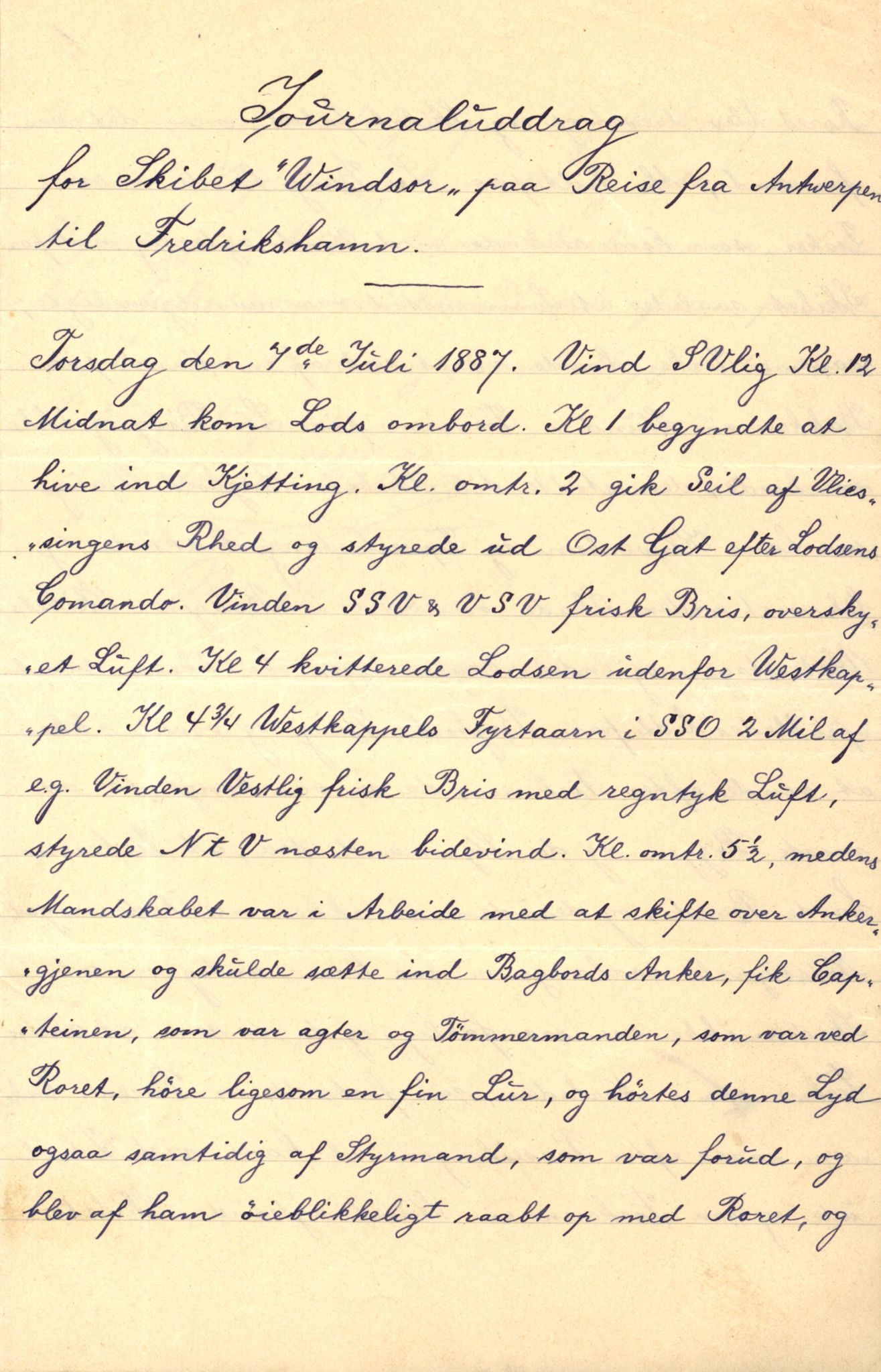 Pa 63 - Østlandske skibsassuranceforening, VEMU/A-1079/G/Ga/L0020/0004: Havaridokumenter / Windsor, Thirza, Treport, 1887, p. 7