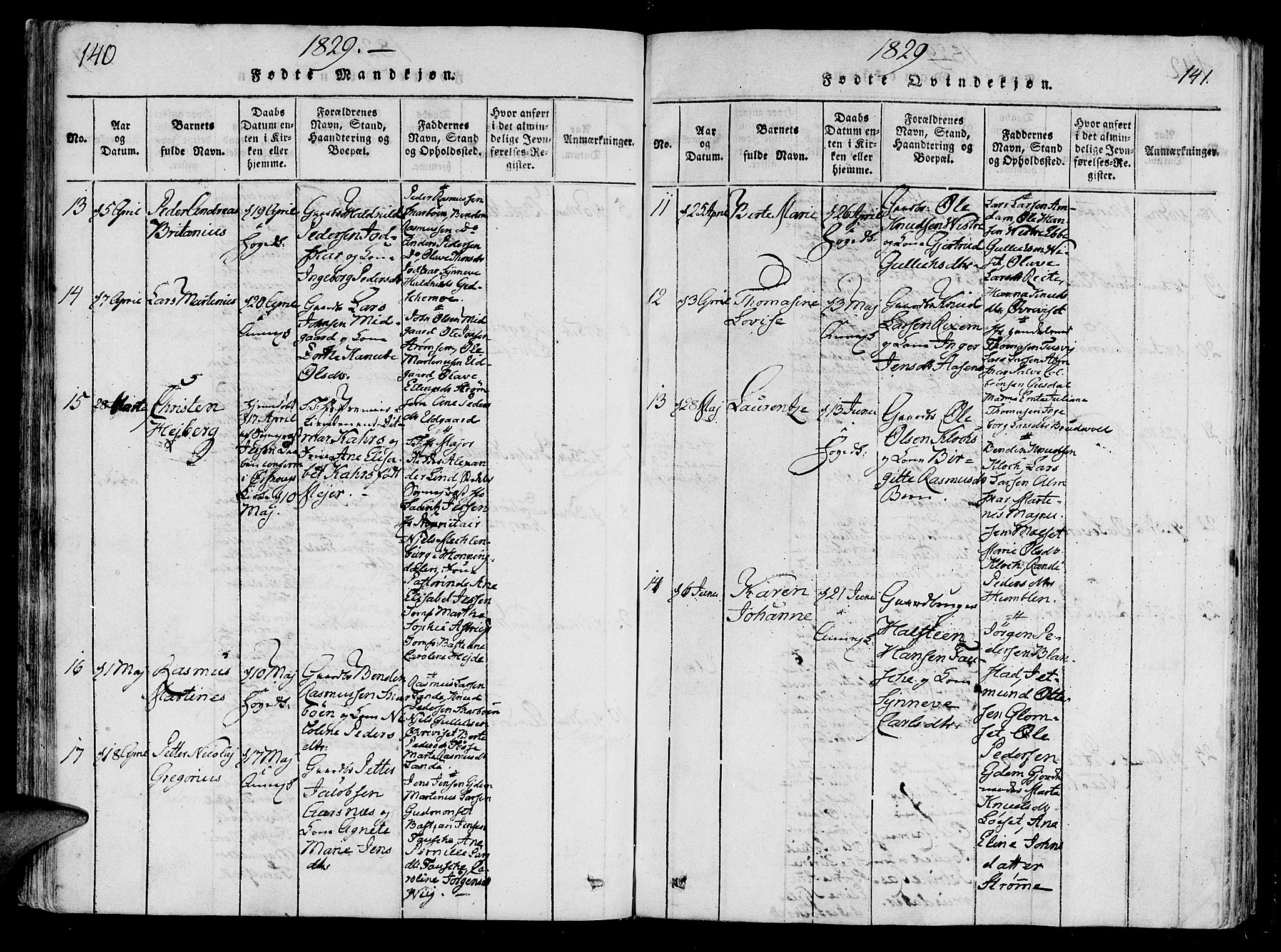 Ministerialprotokoller, klokkerbøker og fødselsregistre - Møre og Romsdal, AV/SAT-A-1454/522/L0310: Parish register (official) no. 522A05, 1816-1832, p. 140-141