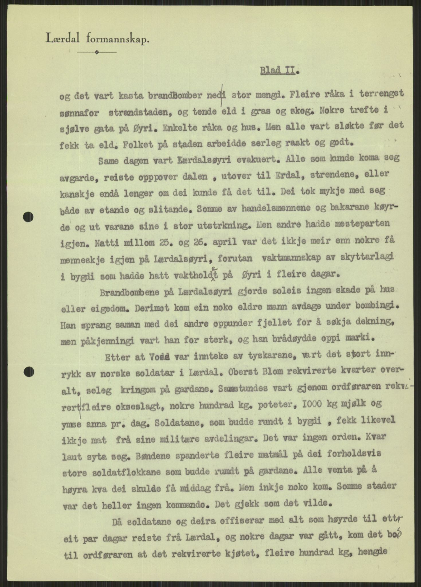 Forsvaret, Forsvarets krigshistoriske avdeling, AV/RA-RAFA-2017/Y/Ya/L0015: II-C-11-31 - Fylkesmenn.  Rapporter om krigsbegivenhetene 1940., 1940, p. 561