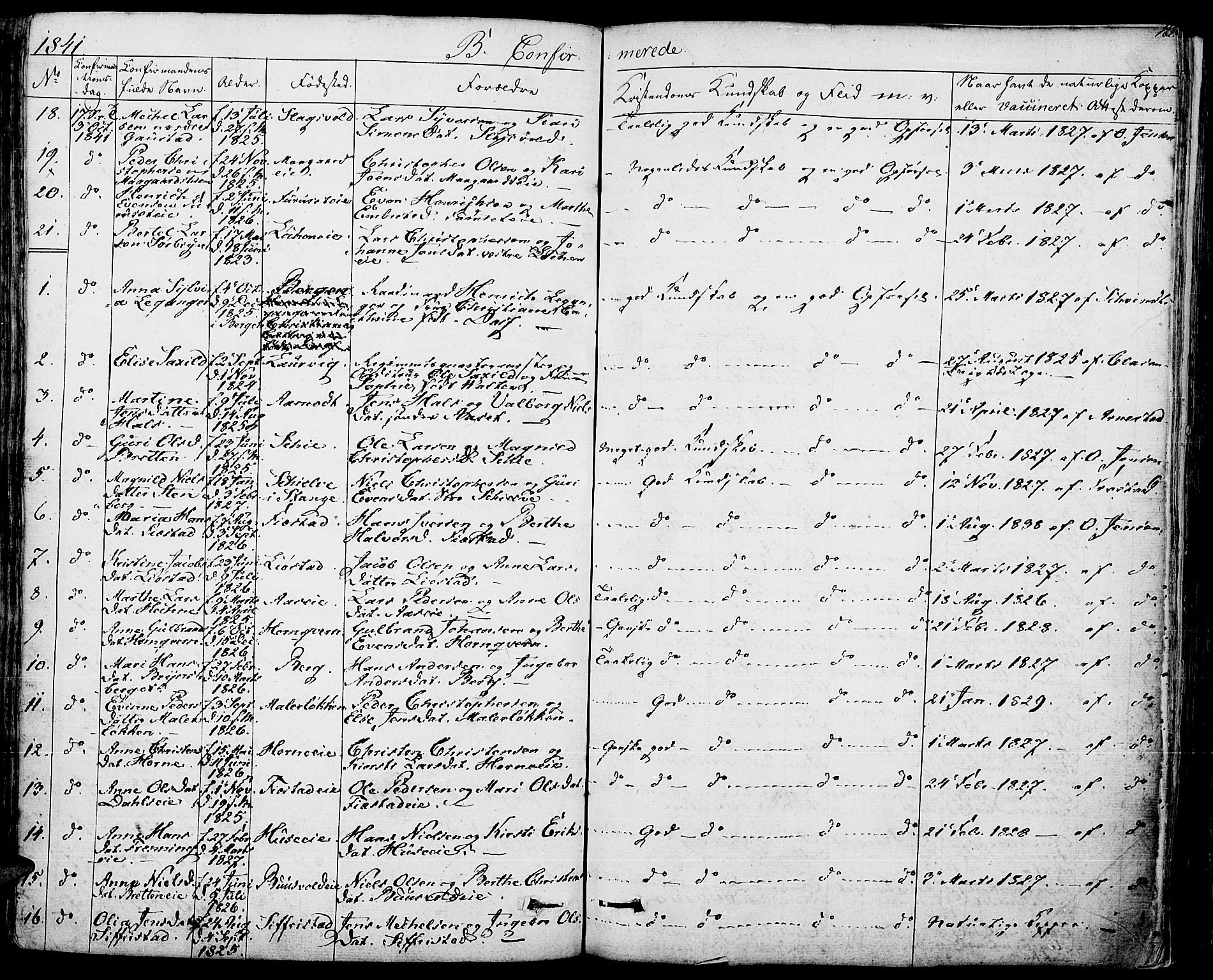 Romedal prestekontor, SAH/PREST-004/K/L0003: Parish register (official) no. 3, 1829-1846, p. 162