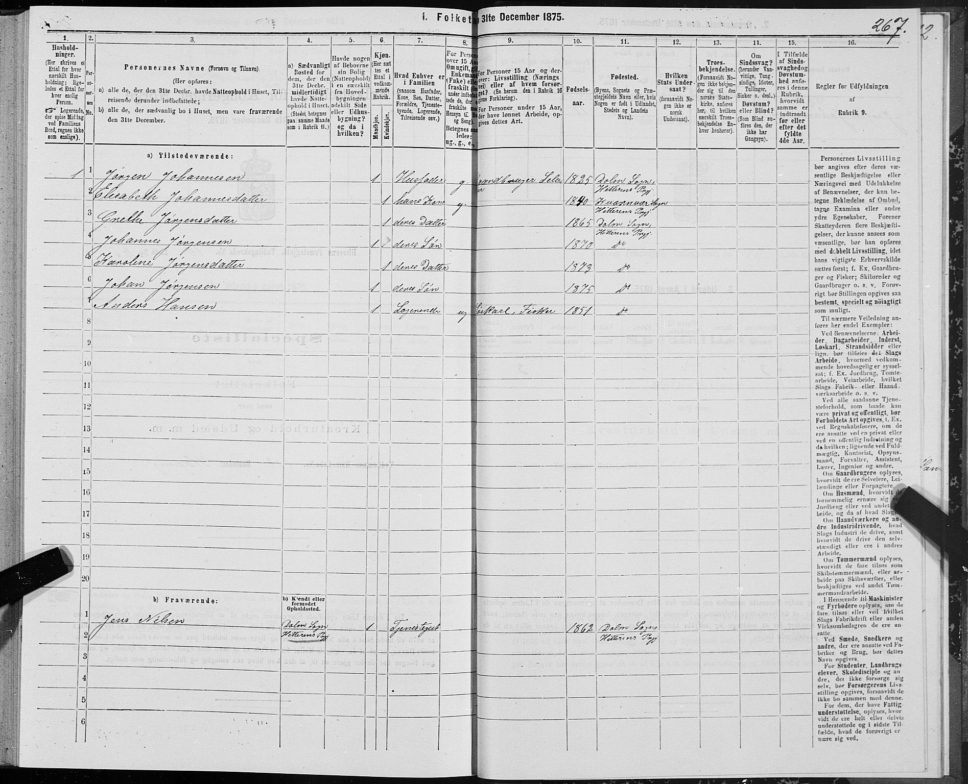 SAT, 1875 census for 1617P Hitra, 1875, p. 5267