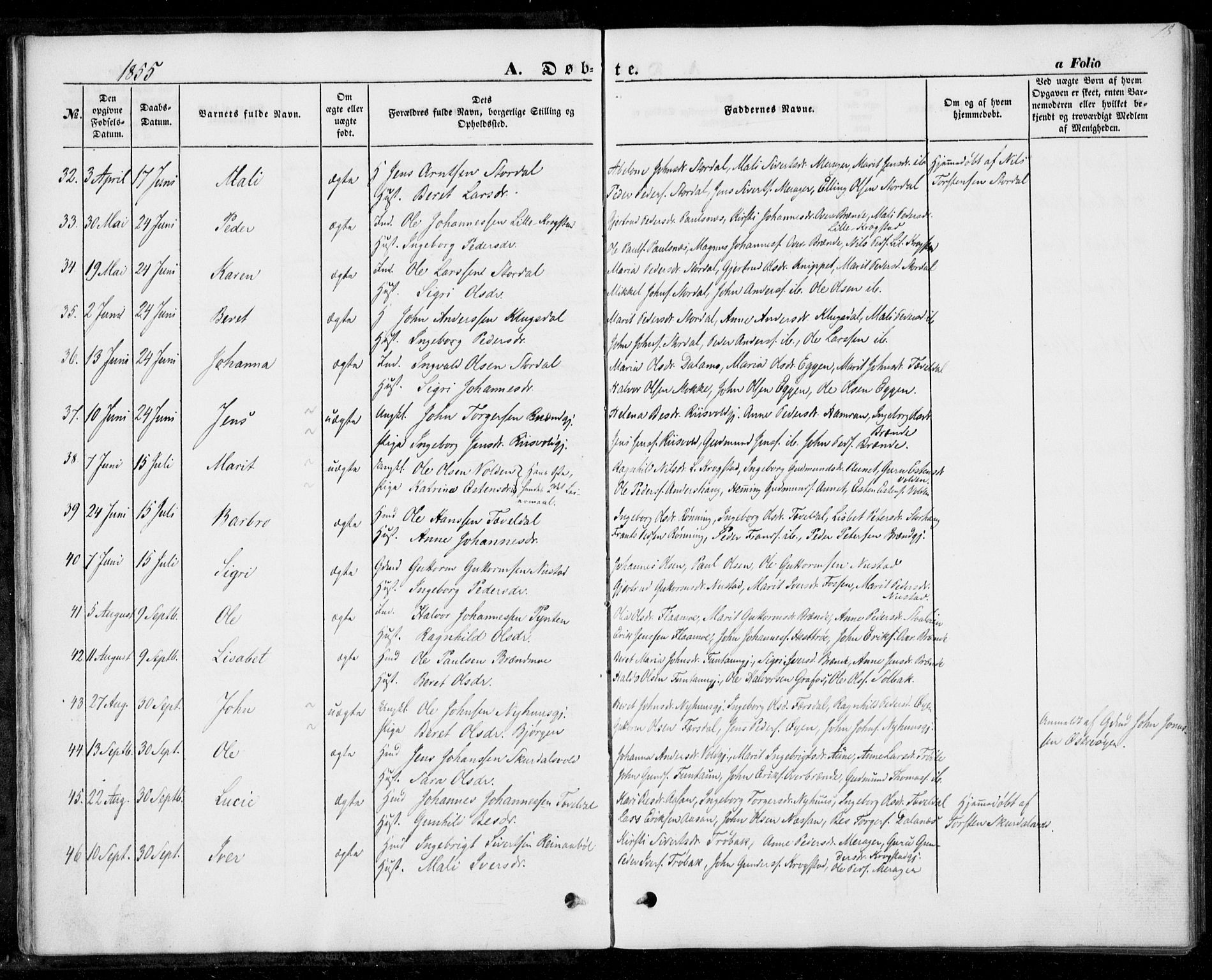 Ministerialprotokoller, klokkerbøker og fødselsregistre - Nord-Trøndelag, AV/SAT-A-1458/706/L0040: Parish register (official) no. 706A01, 1850-1861, p. 18