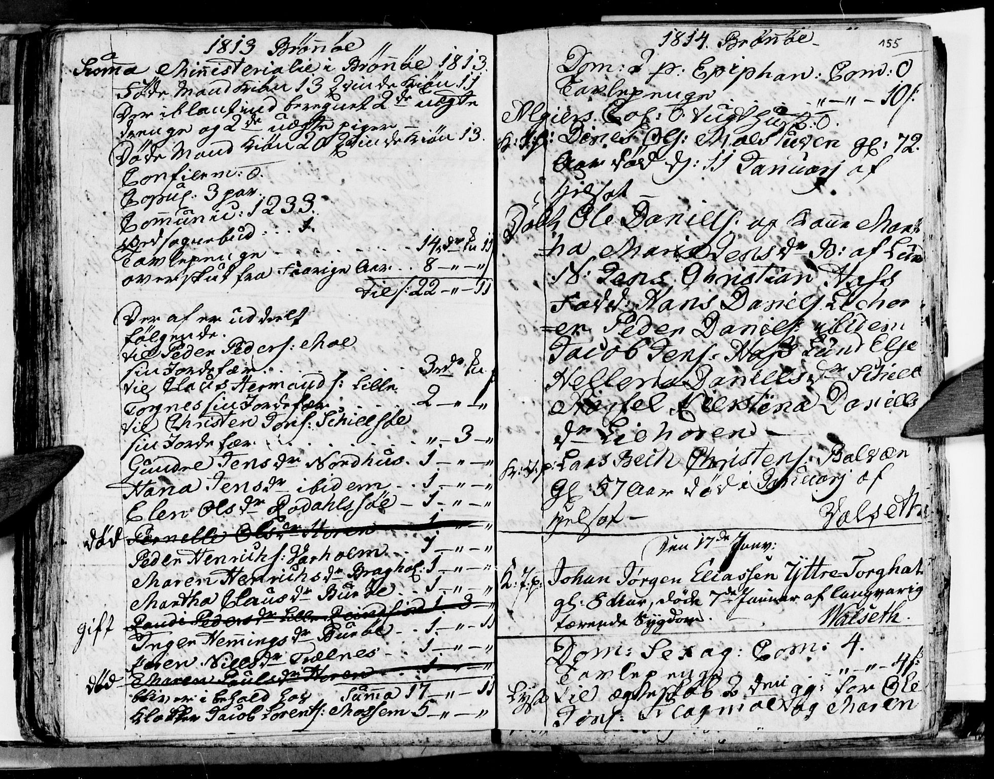 Ministerialprotokoller, klokkerbøker og fødselsregistre - Nordland, SAT/A-1459/813/L0209: Parish register (copy) no. 813C01, 1803-1821, p. 155