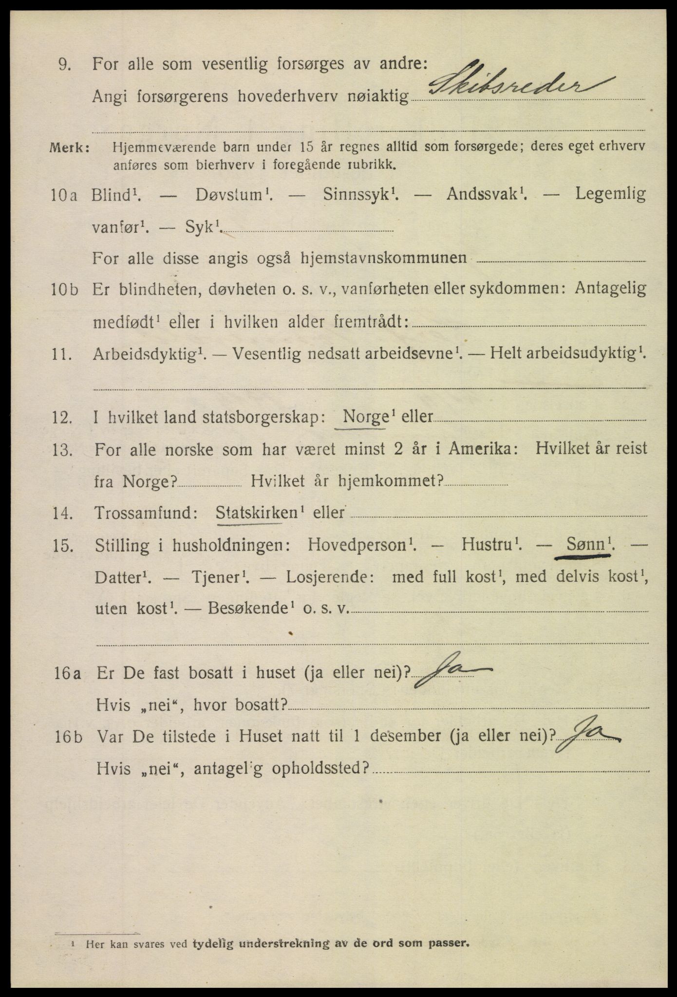 SAK, 1920 census for Grimstad, 1920, p. 5826