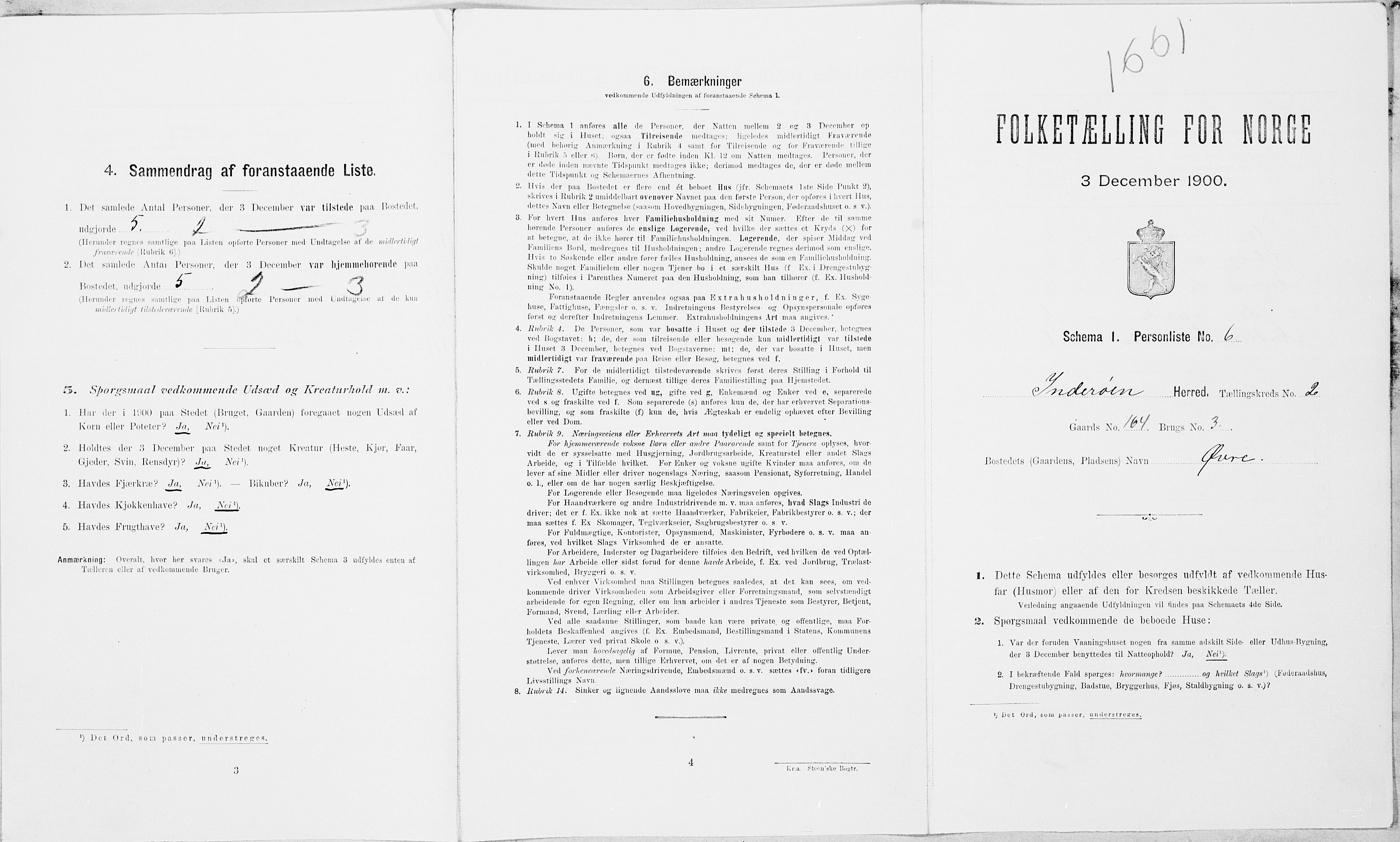 SAT, 1900 census for Inderøy, 1900, p. 296
