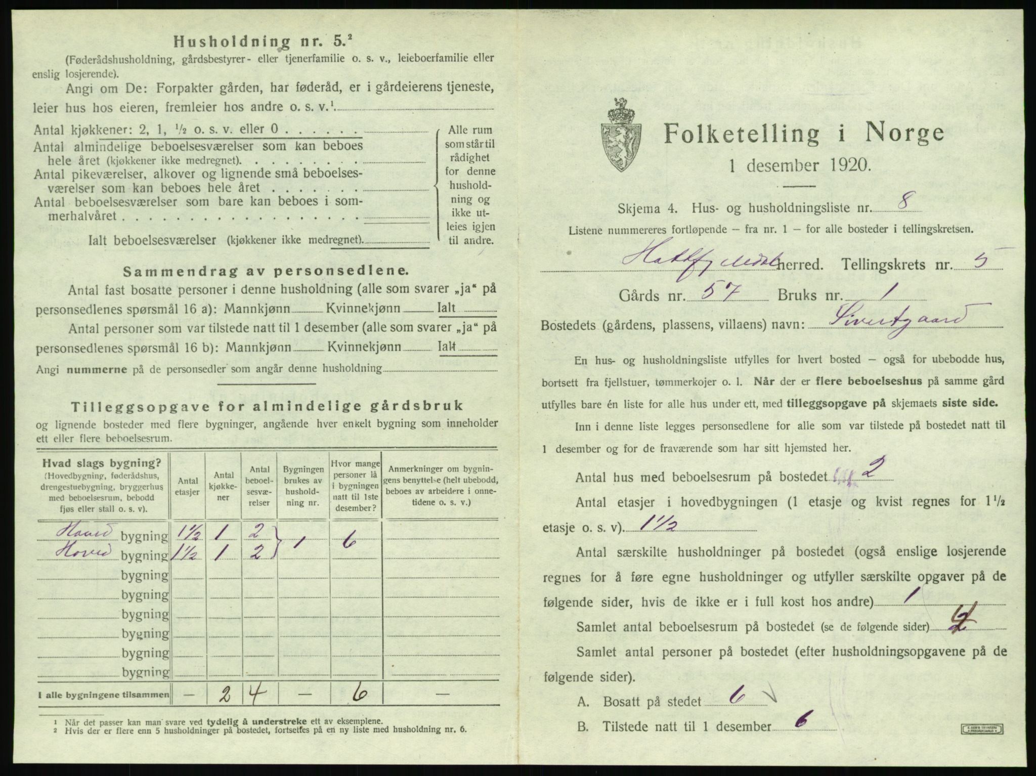 SAT, 1920 census for Hattfjelldal, 1920, p. 160