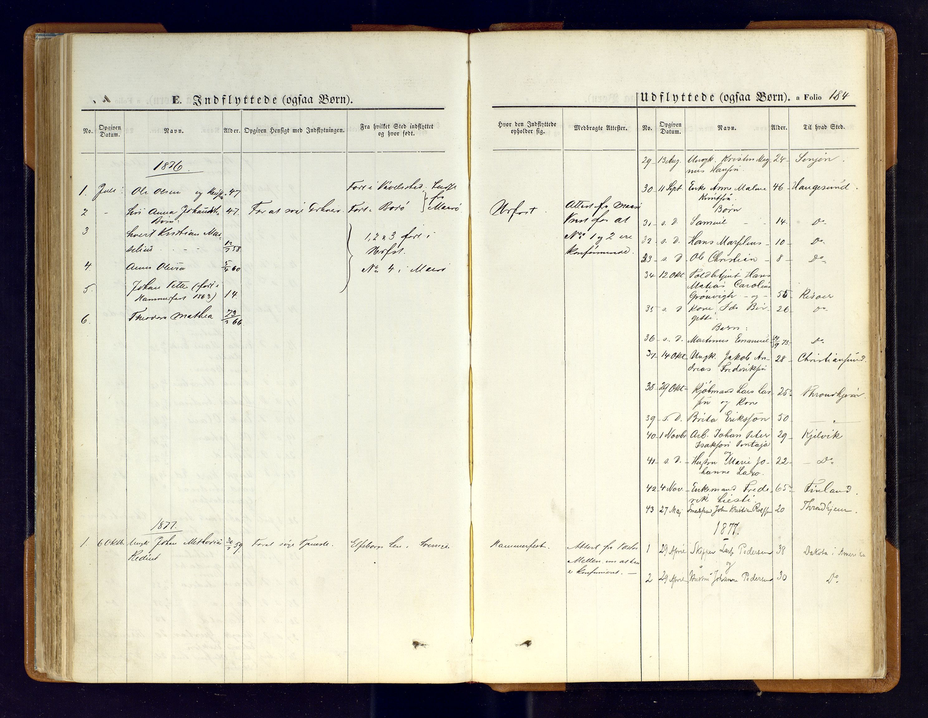 Hammerfest sokneprestkontor, SATØ/S-1347/H/Ha/L0006.kirke: Parish register (official) no. 6, 1869-1877, p. 184