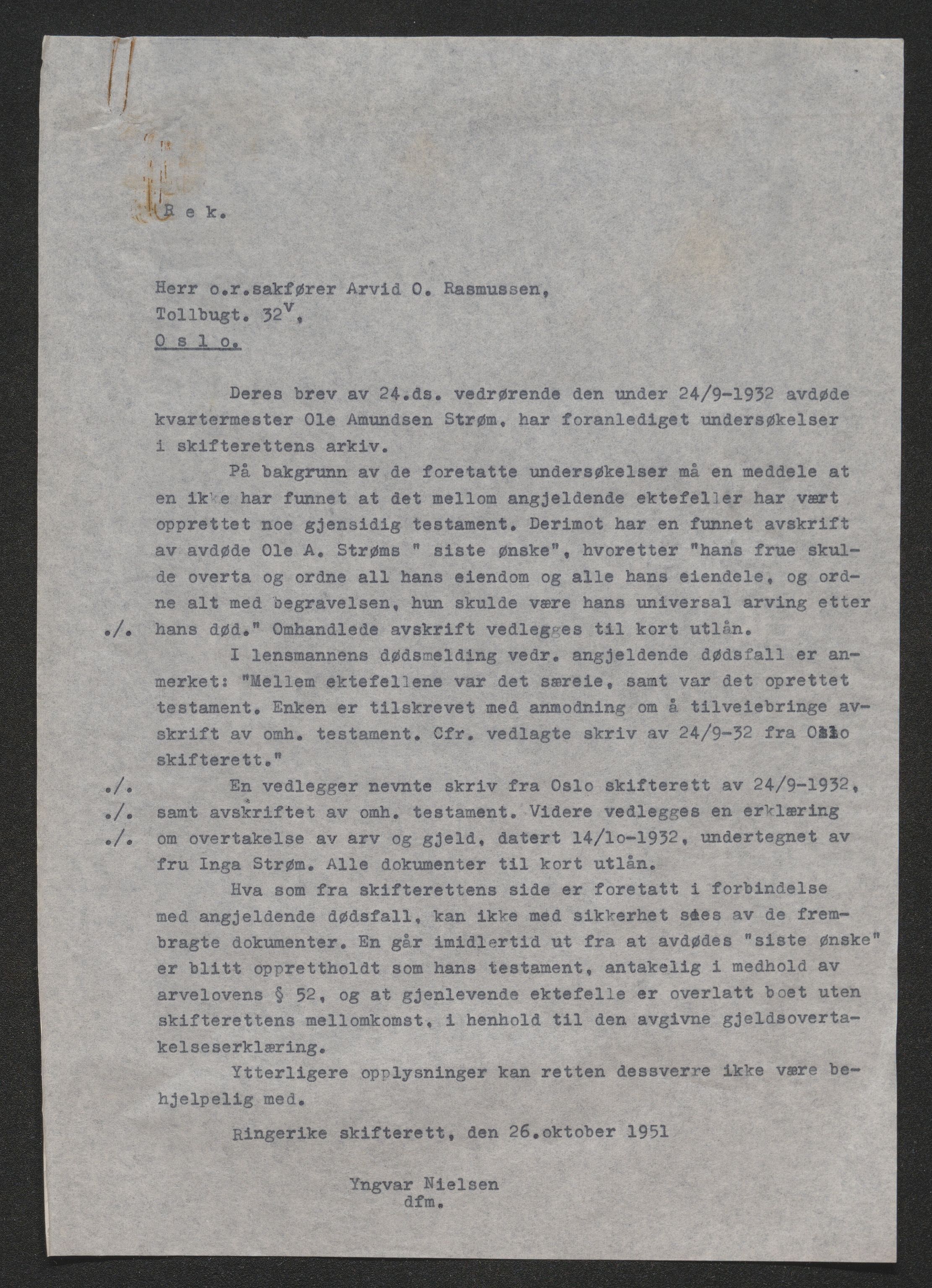 Ringerike sorenskriveri, AV/SAKO-A-105/H/Ha/Hab/L0017: Dødsfallslister Haugsbygd, 1931-1940
