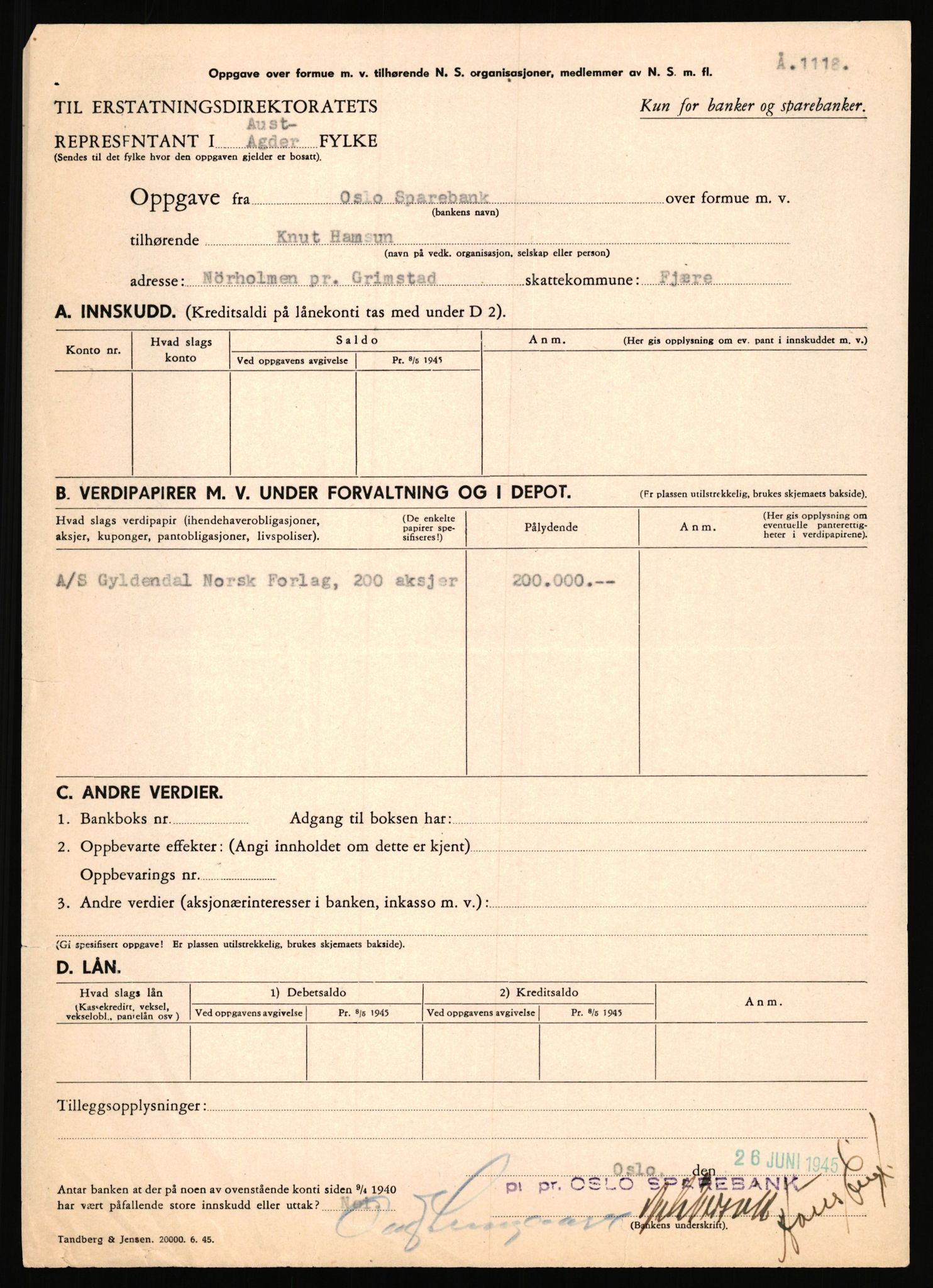 Landssvikarkivet, Arendal politikammer, AV/RA-S-3138-25/D/Dc, 1945-1951, p. 724