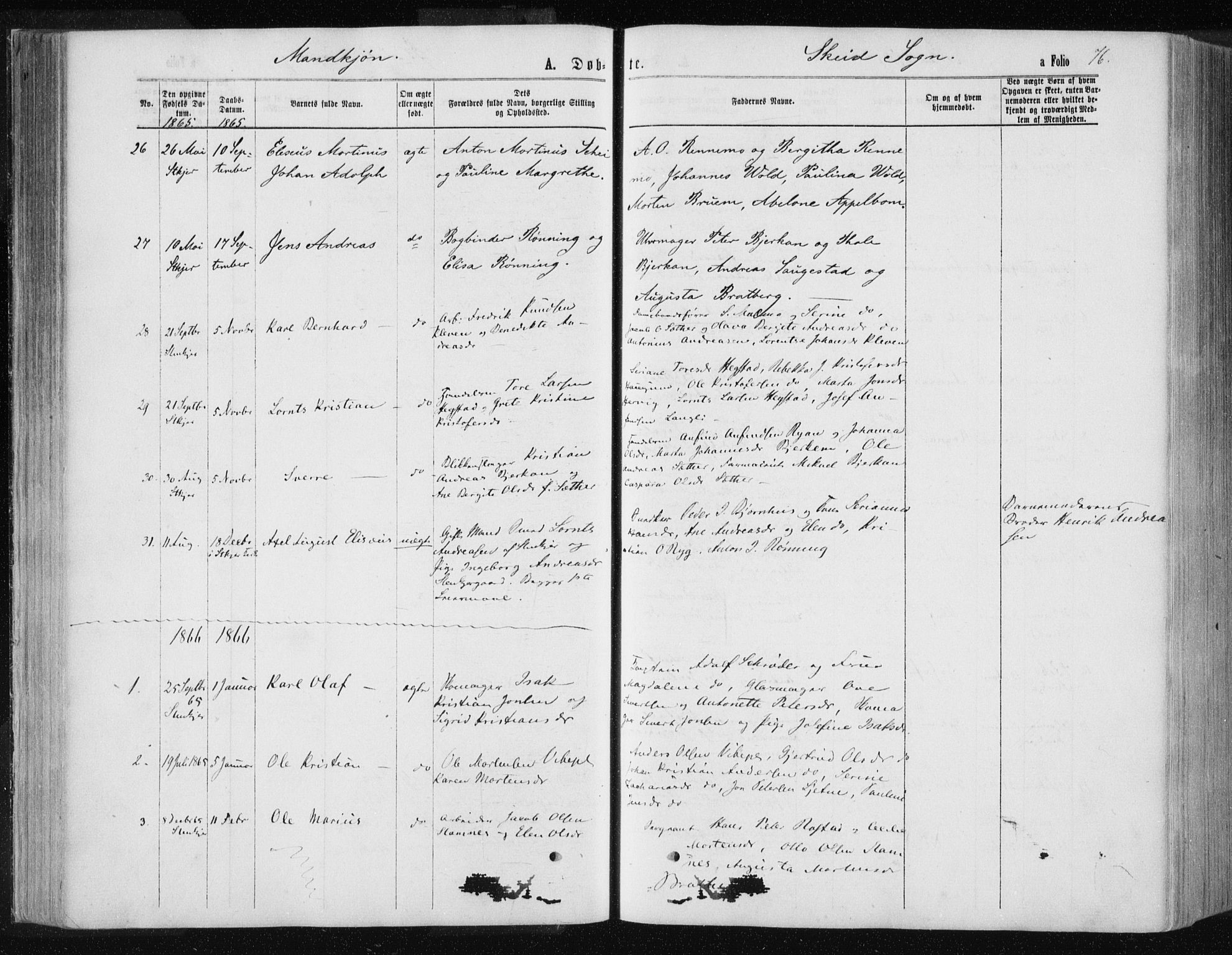 Ministerialprotokoller, klokkerbøker og fødselsregistre - Nord-Trøndelag, SAT/A-1458/735/L0345: Parish register (official) no. 735A08 /2, 1863-1872, p. 76