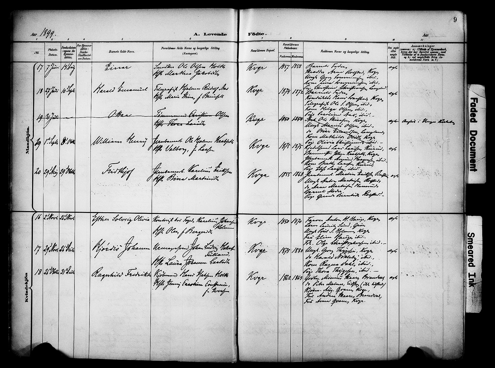 Vinger prestekontor, SAH/PREST-024/H/Ha/Haa/L0016: Parish register (official) no. 16, 1898-1920, p. 9