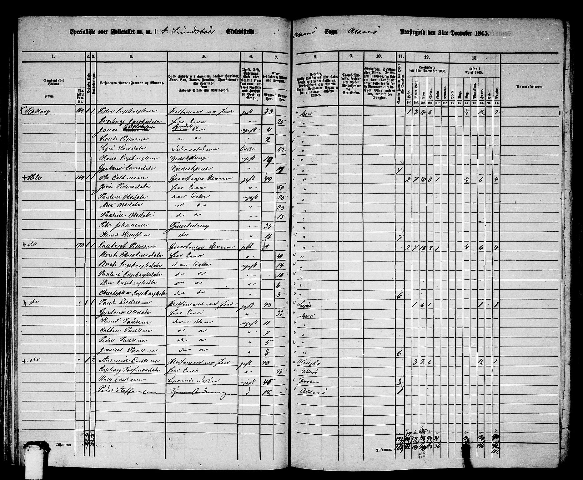 RA, 1865 census for Aukra, 1865, p. 74