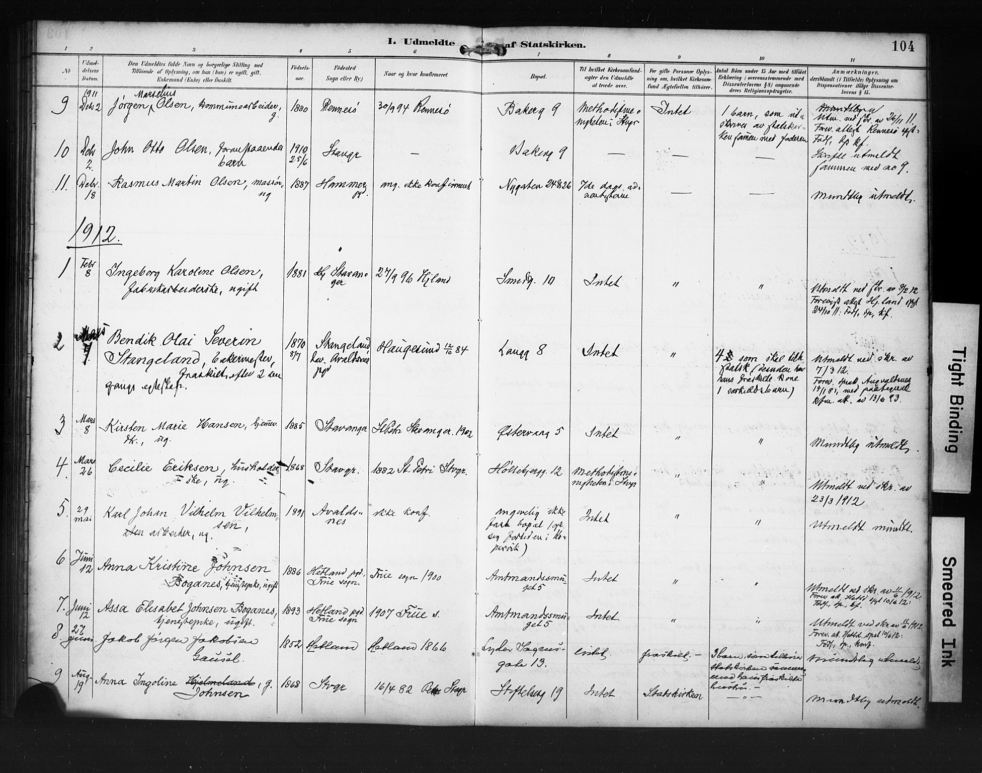 St. Petri sokneprestkontor, AV/SAST-A-101813/001/30/30BA/L0020: Parish register (official) no. A 18, 1893-1928, p. 104