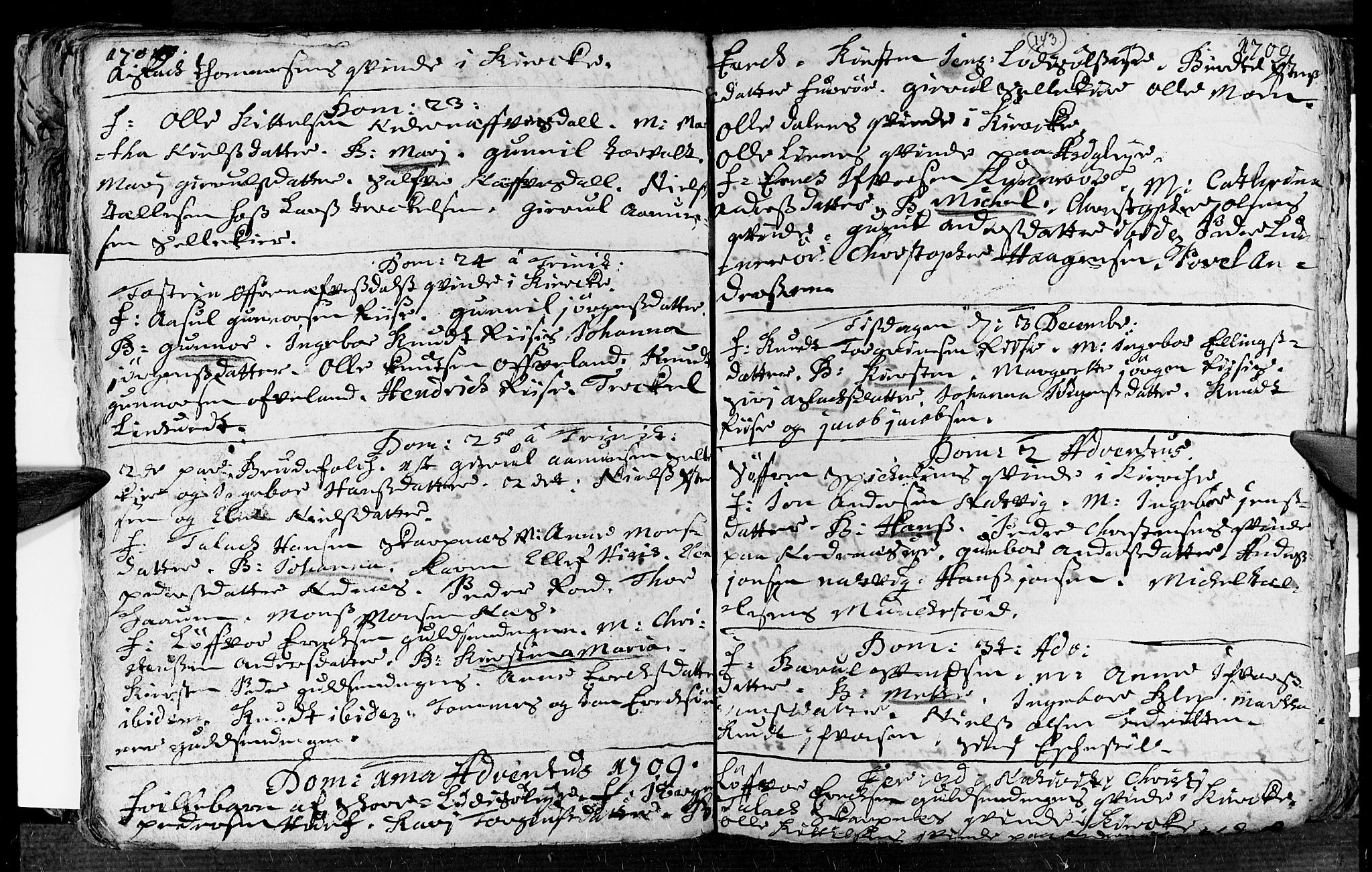 Øyestad sokneprestkontor, AV/SAK-1111-0049/F/Fa/L0002: Parish register (official) no. A 2, 1692-1722, p. 143