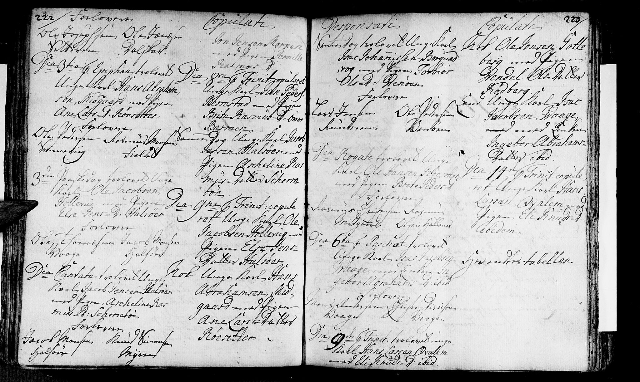 Selje sokneprestembete, AV/SAB-A-99938/H/Ha/Haa/Haaa: Parish register (official) no. A 4, 1743-1759, p. 222-223