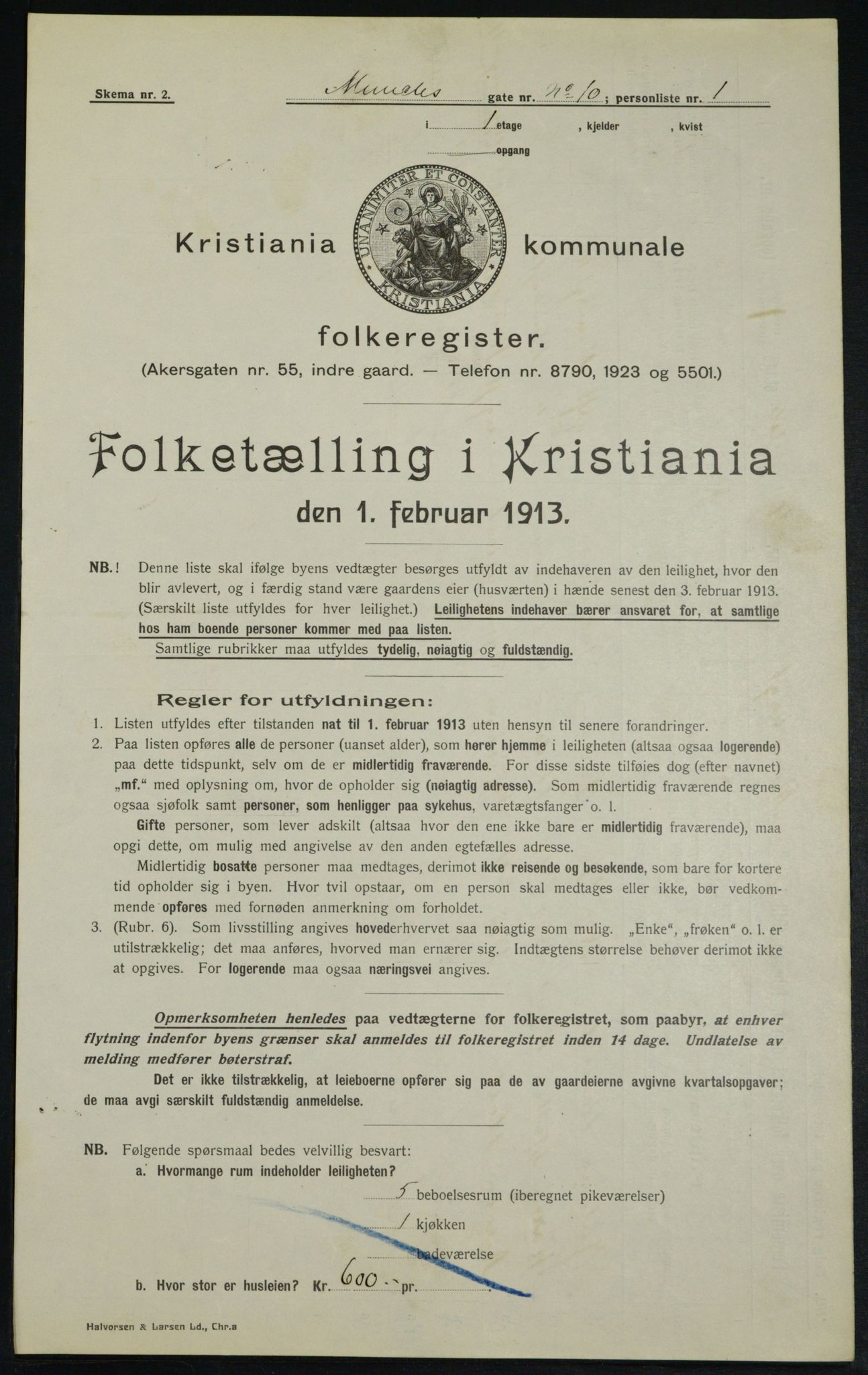 OBA, Municipal Census 1913 for Kristiania, 1913, p. 66624