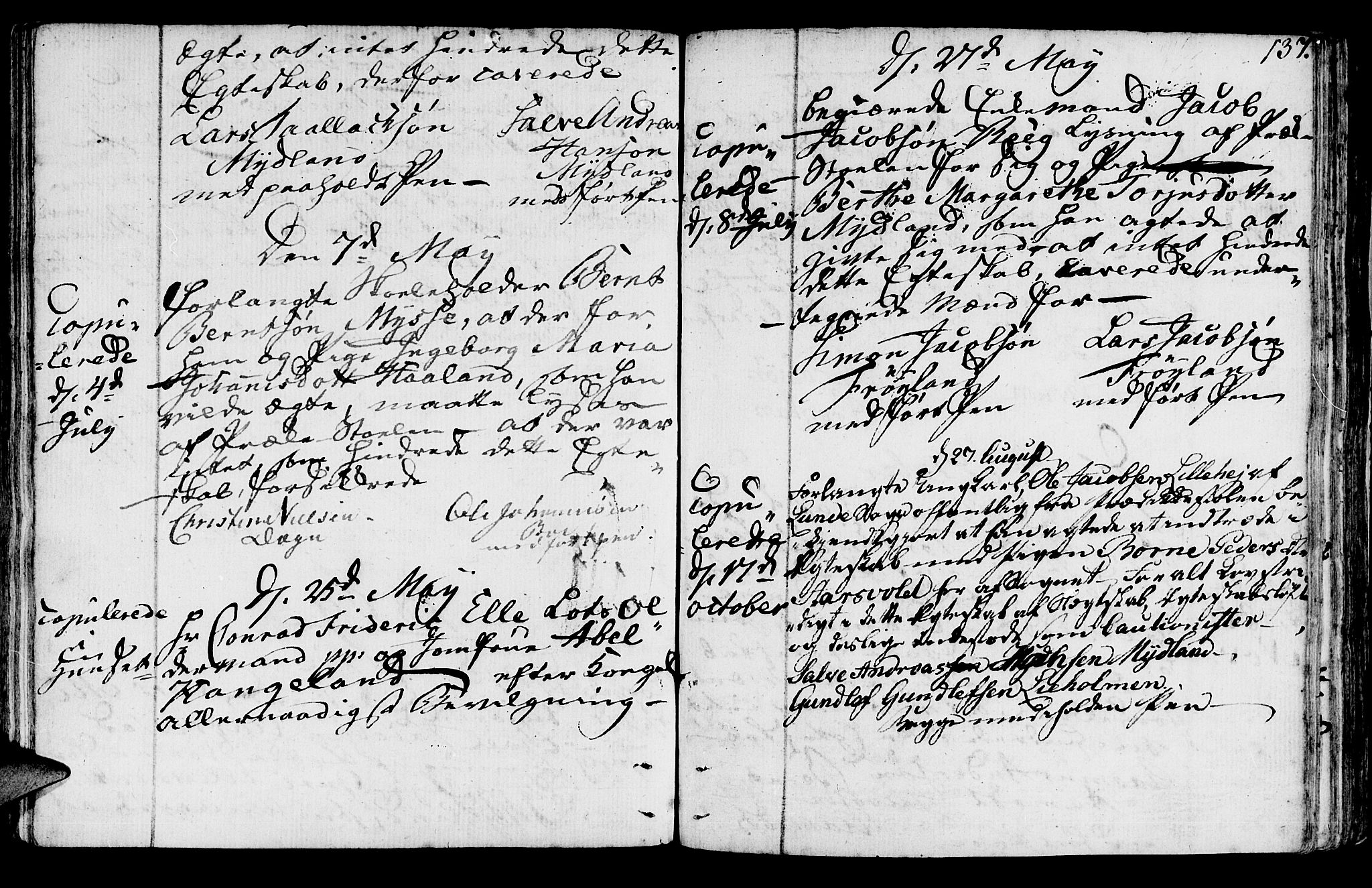 Sokndal sokneprestkontor, AV/SAST-A-101808: Parish register (official) no. A 5, 1806-1826, p. 137