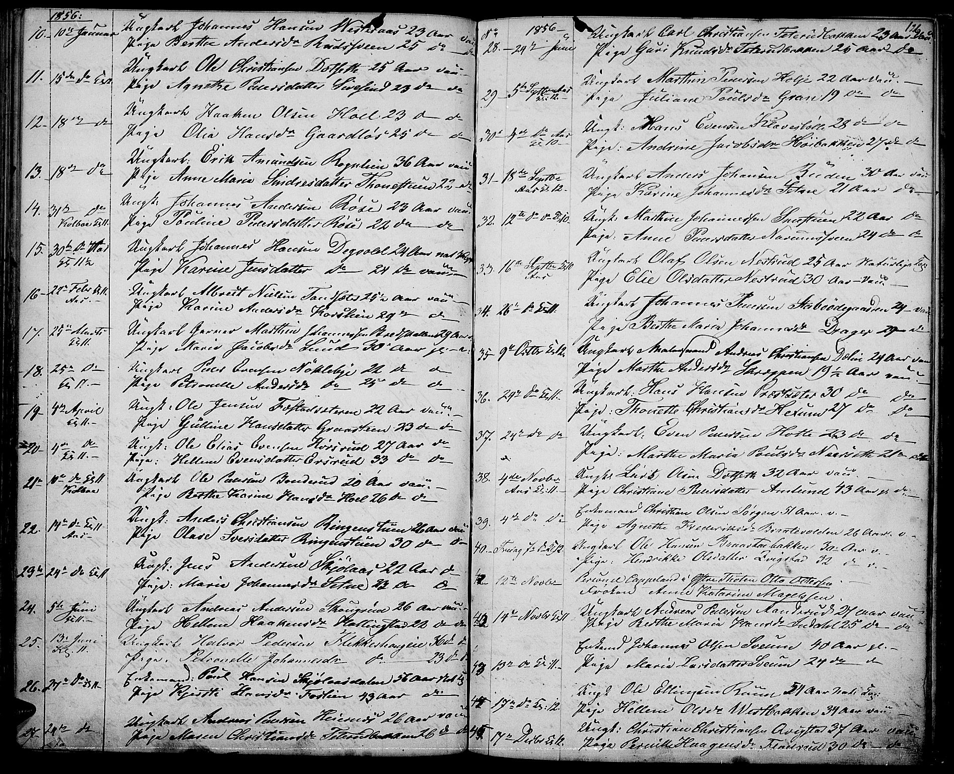 Vestre Toten prestekontor, SAH/PREST-108/H/Ha/Hab/L0005: Parish register (copy) no. 5, 1854-1870, p. 126