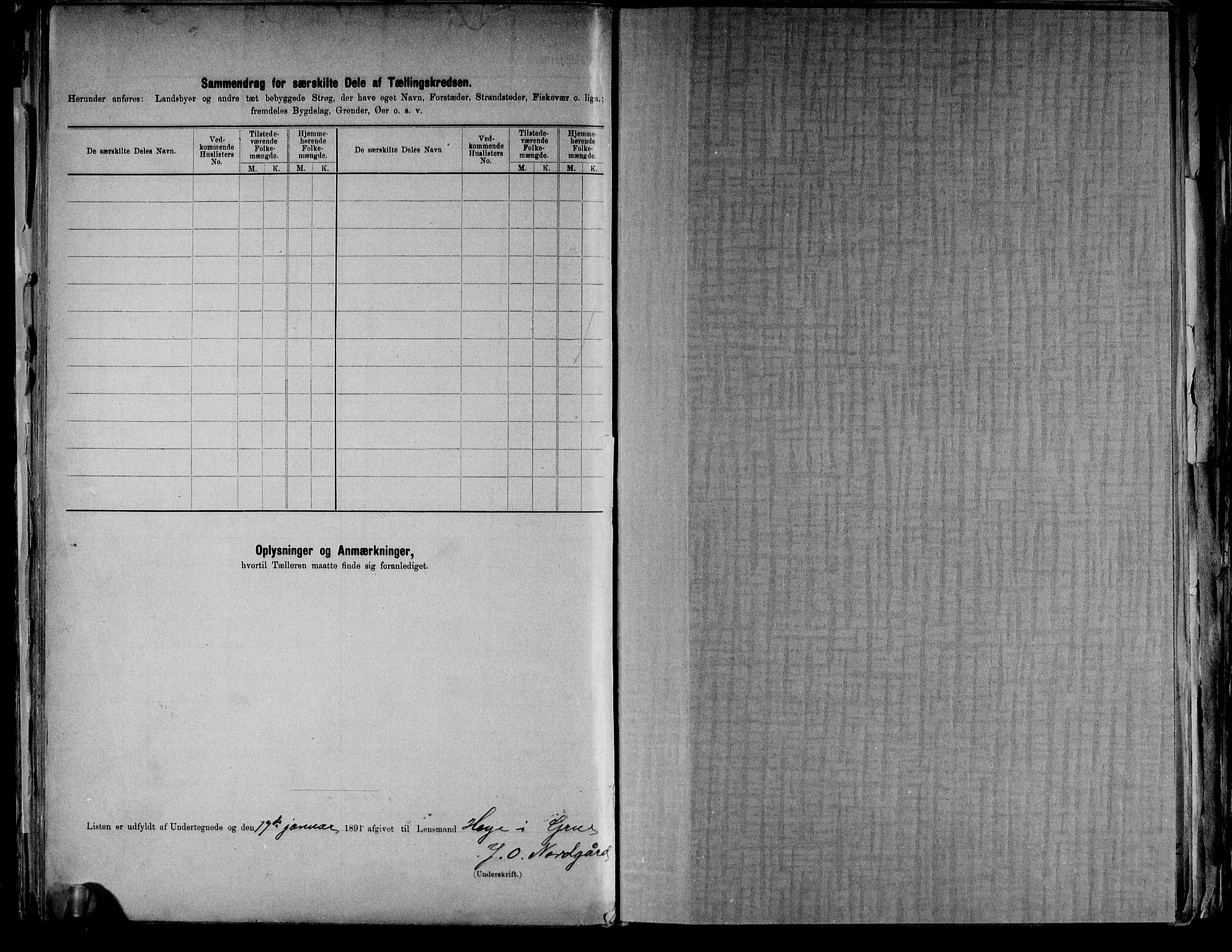 RA, 1891 census for 0423 Grue, 1891, p. 39