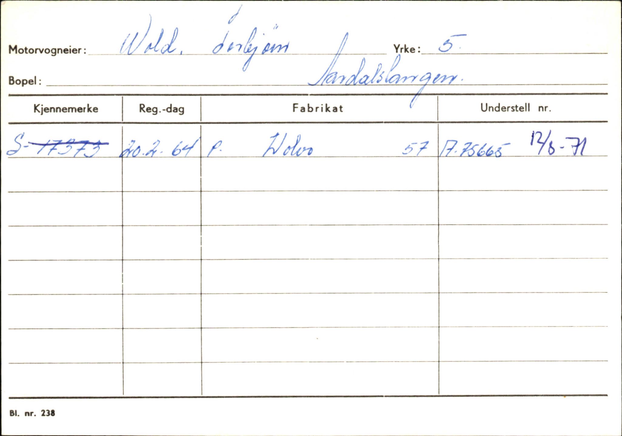 Statens vegvesen, Sogn og Fjordane vegkontor, AV/SAB-A-5301/4/F/L0146: Registerkort Årdal R-Å samt diverse kort, 1945-1975, p. 1368